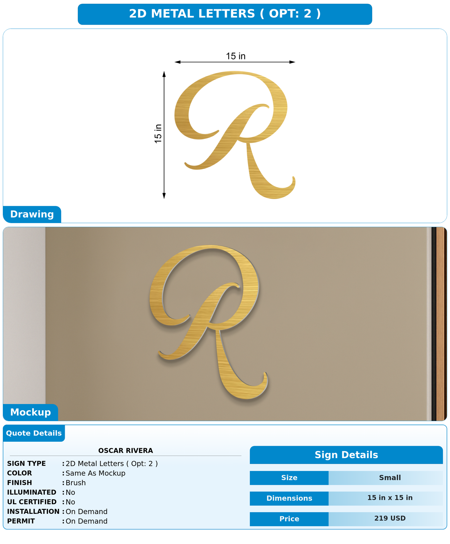 CUSTOM MOCKUP SIGN FOR Oscar Rivera