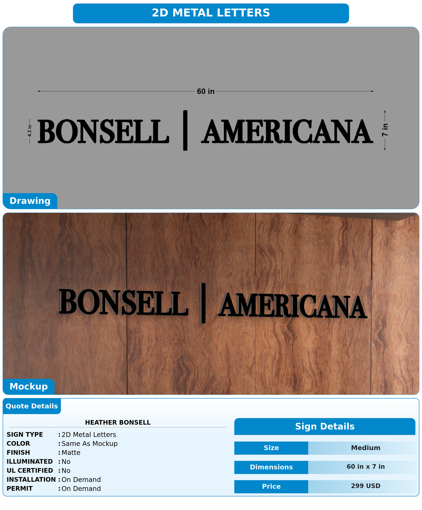 CUSTOM MOCKUP SIGN FOR Heather Bonsell