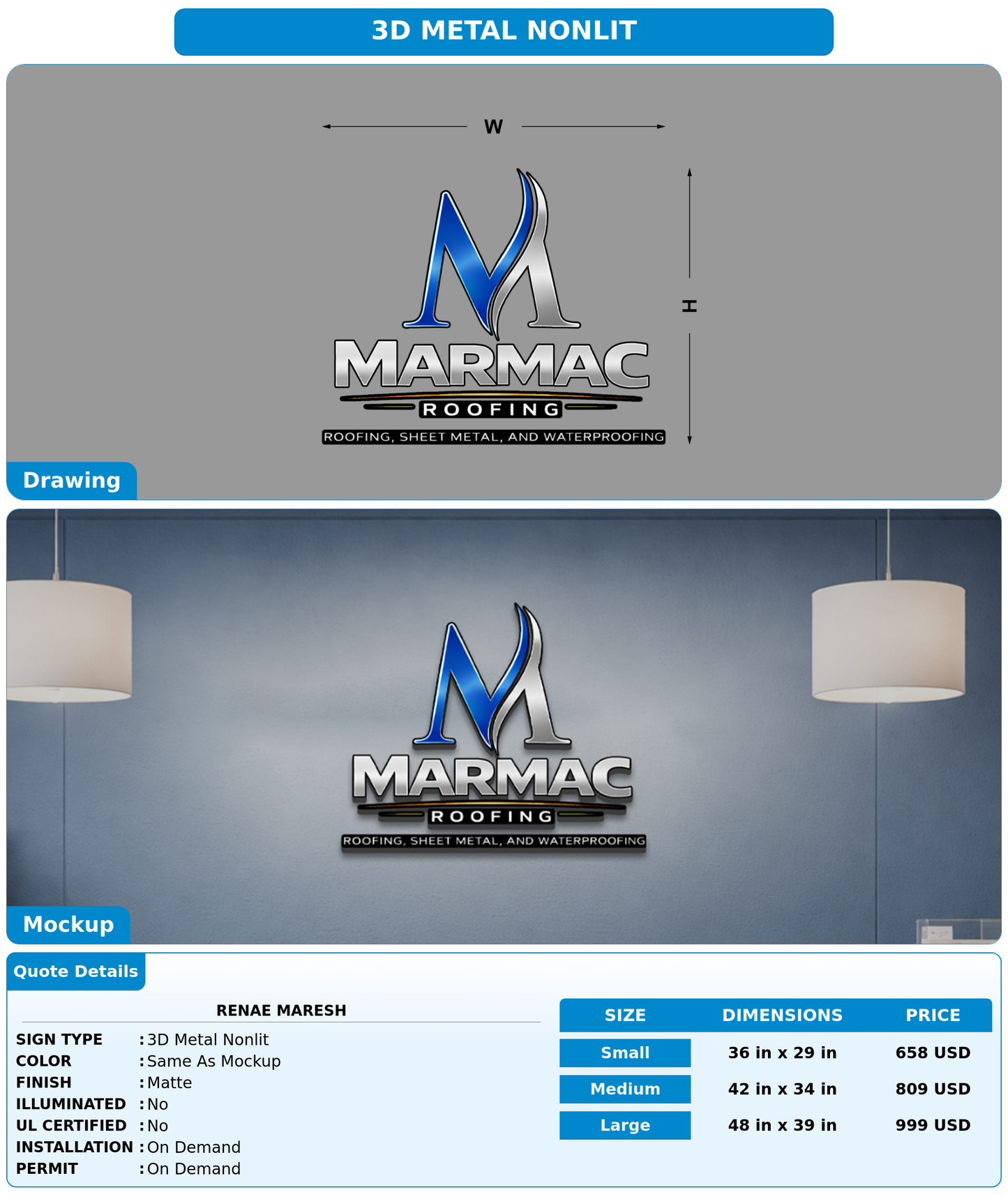 CUSTOM MOCKUP SIGN FOR Renae Maresh