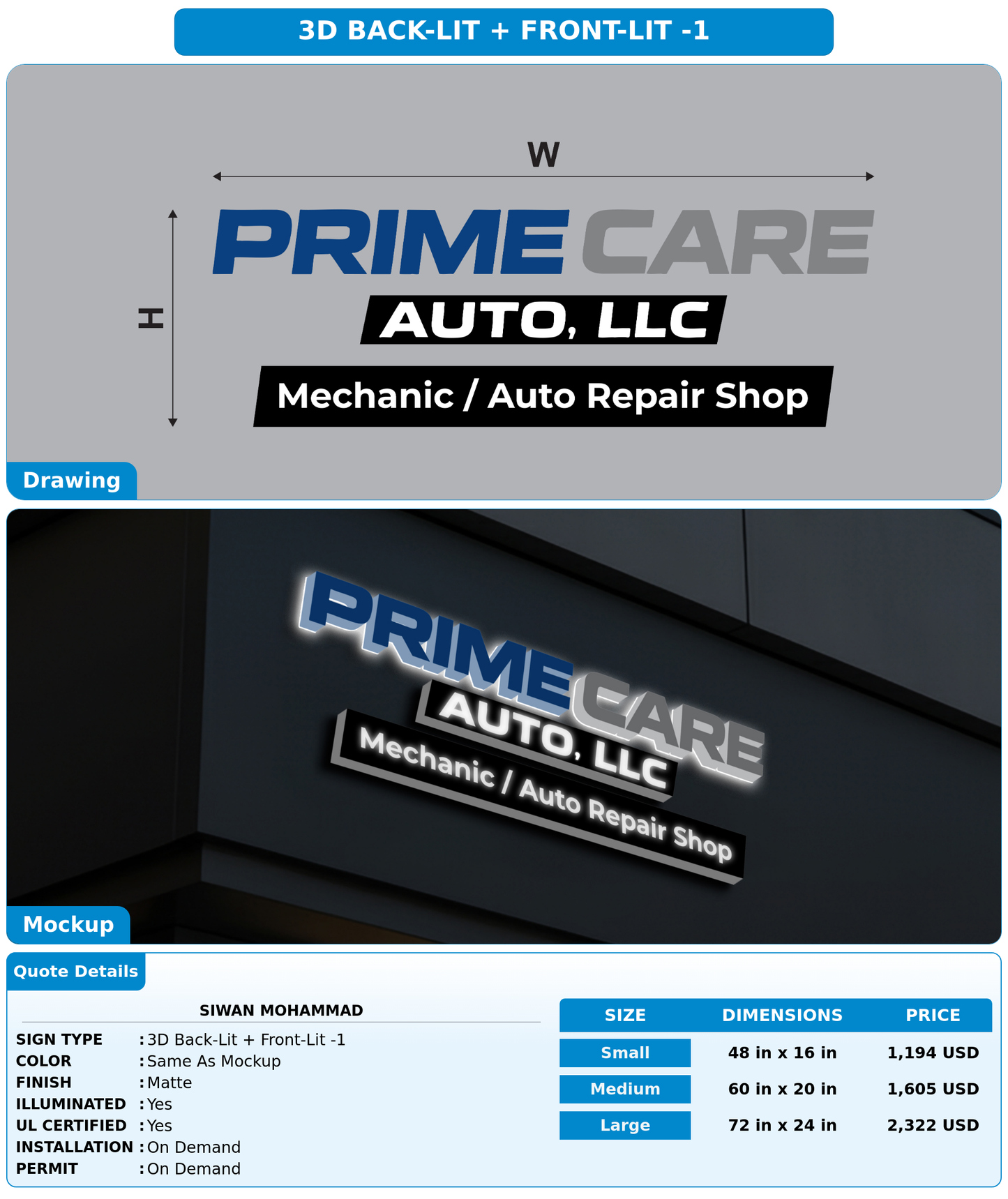 CUSTOM MOCKUP SIGN FOR Siwan Mohammad