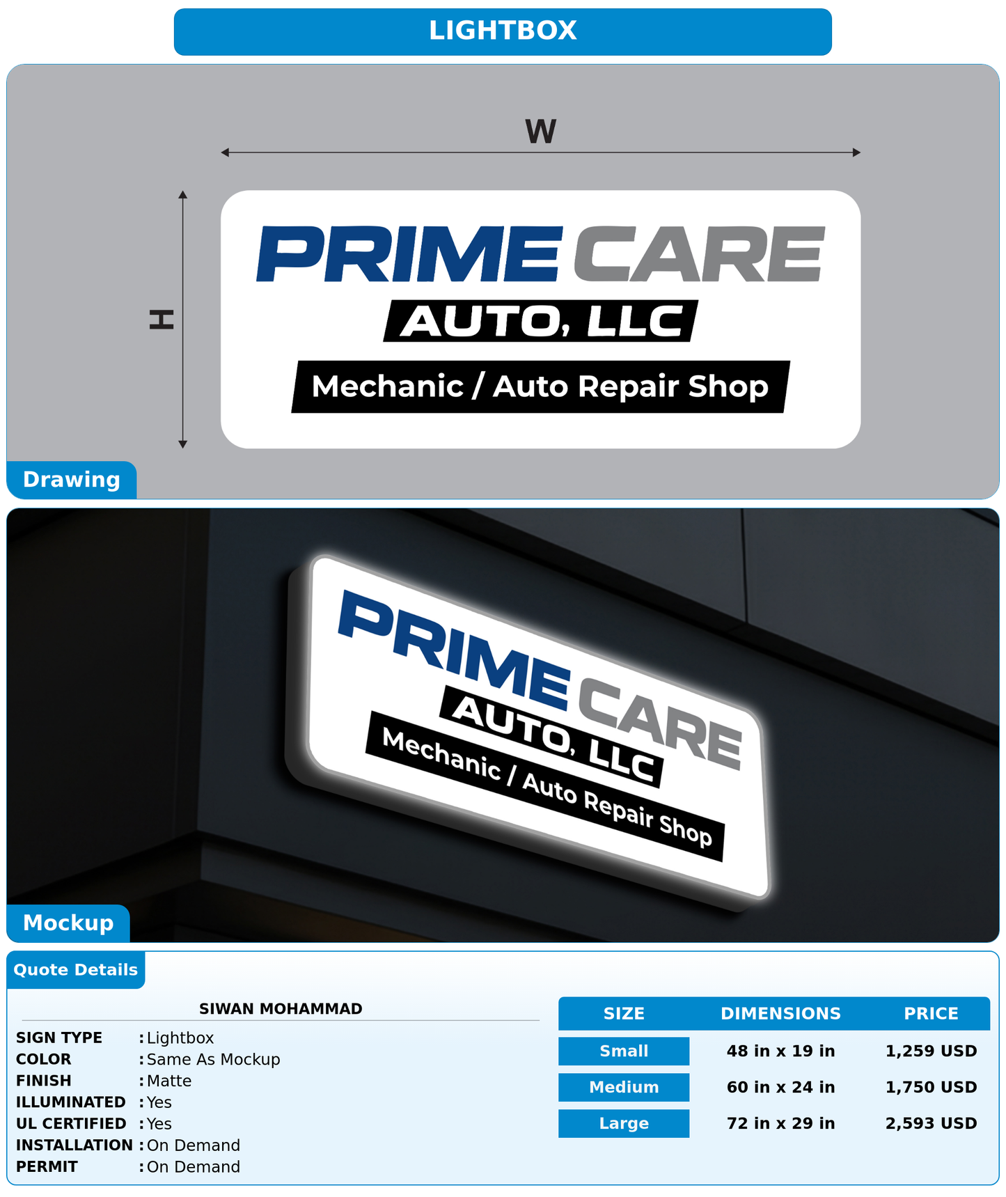 CUSTOM MOCKUP SIGN FOR Siwan Mohammad