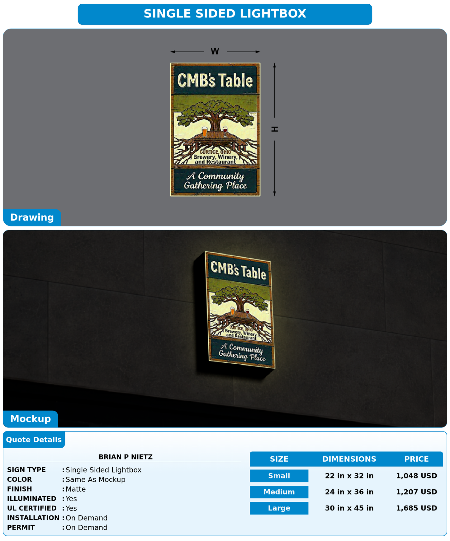 CUSTOM MOCKUP SIGN FOR Brian P Nietz