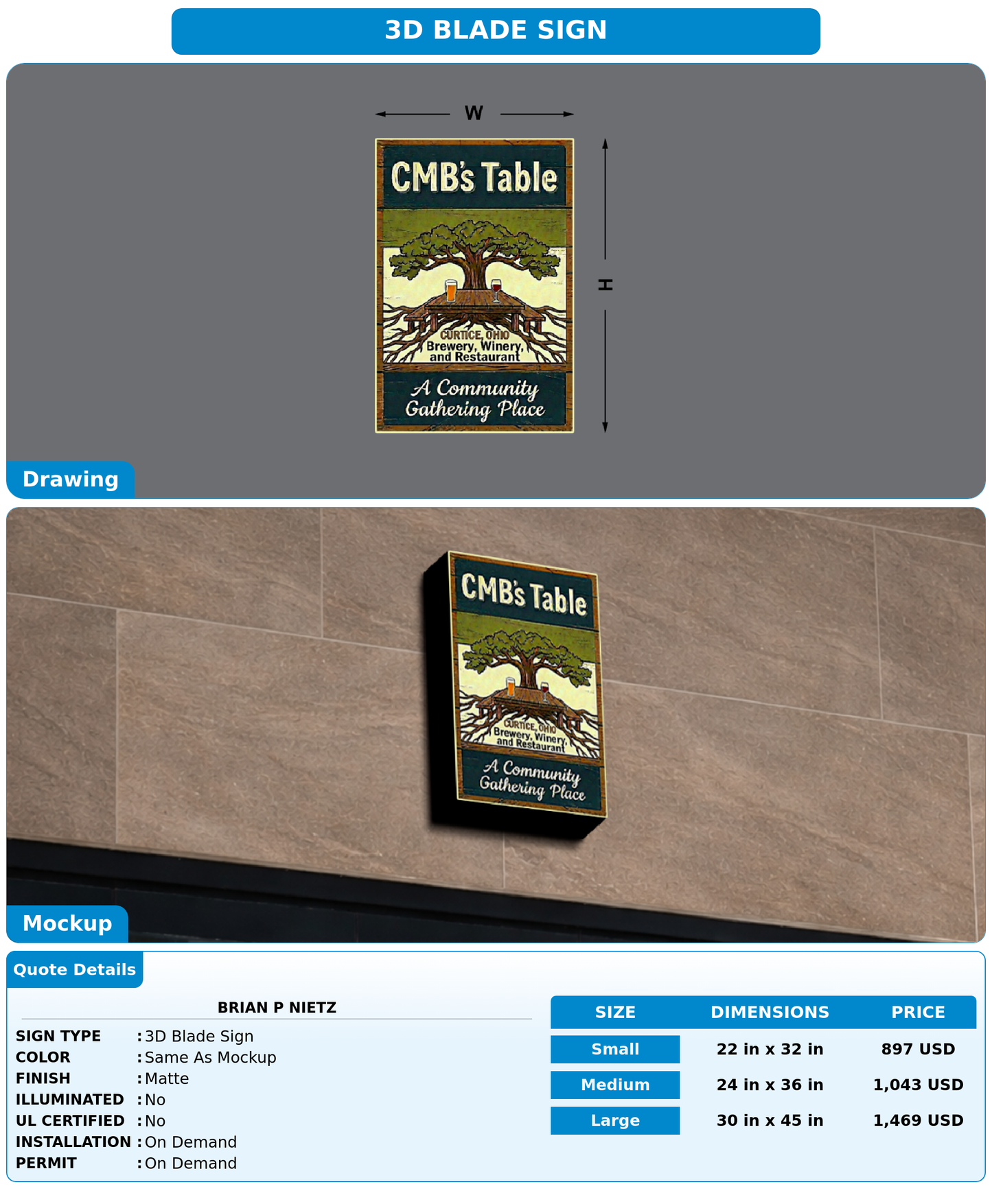 CUSTOM MOCKUP SIGN FOR Brian P Nietz