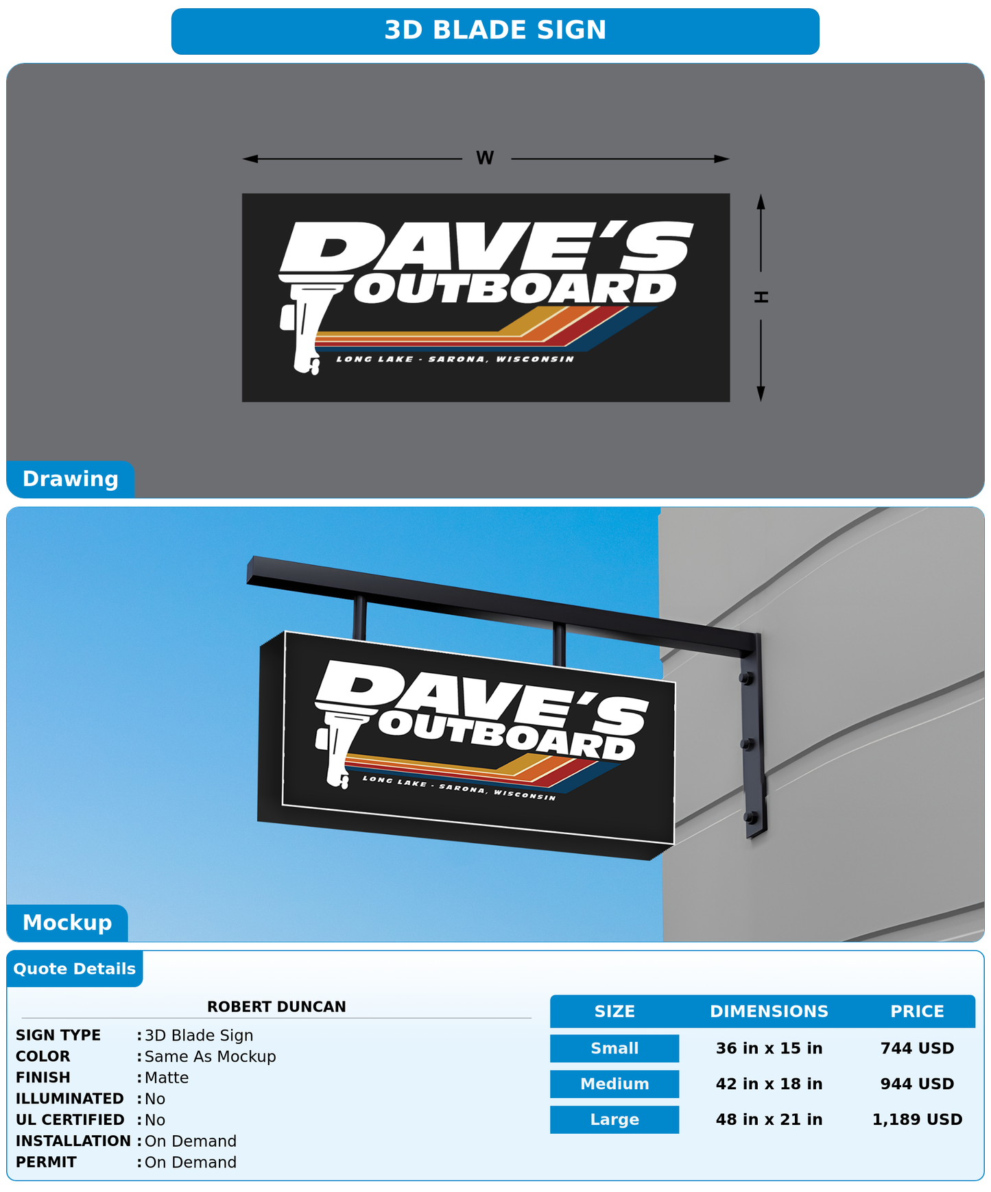 CUSTOM MOCKUP SIGN FOR Robert Duncan