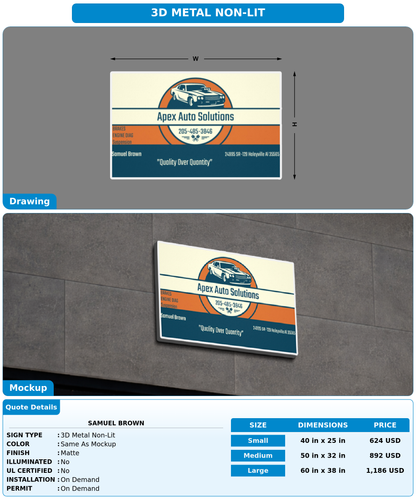 CUSTOM MOCKUP SIGN FOR Samuel Brown