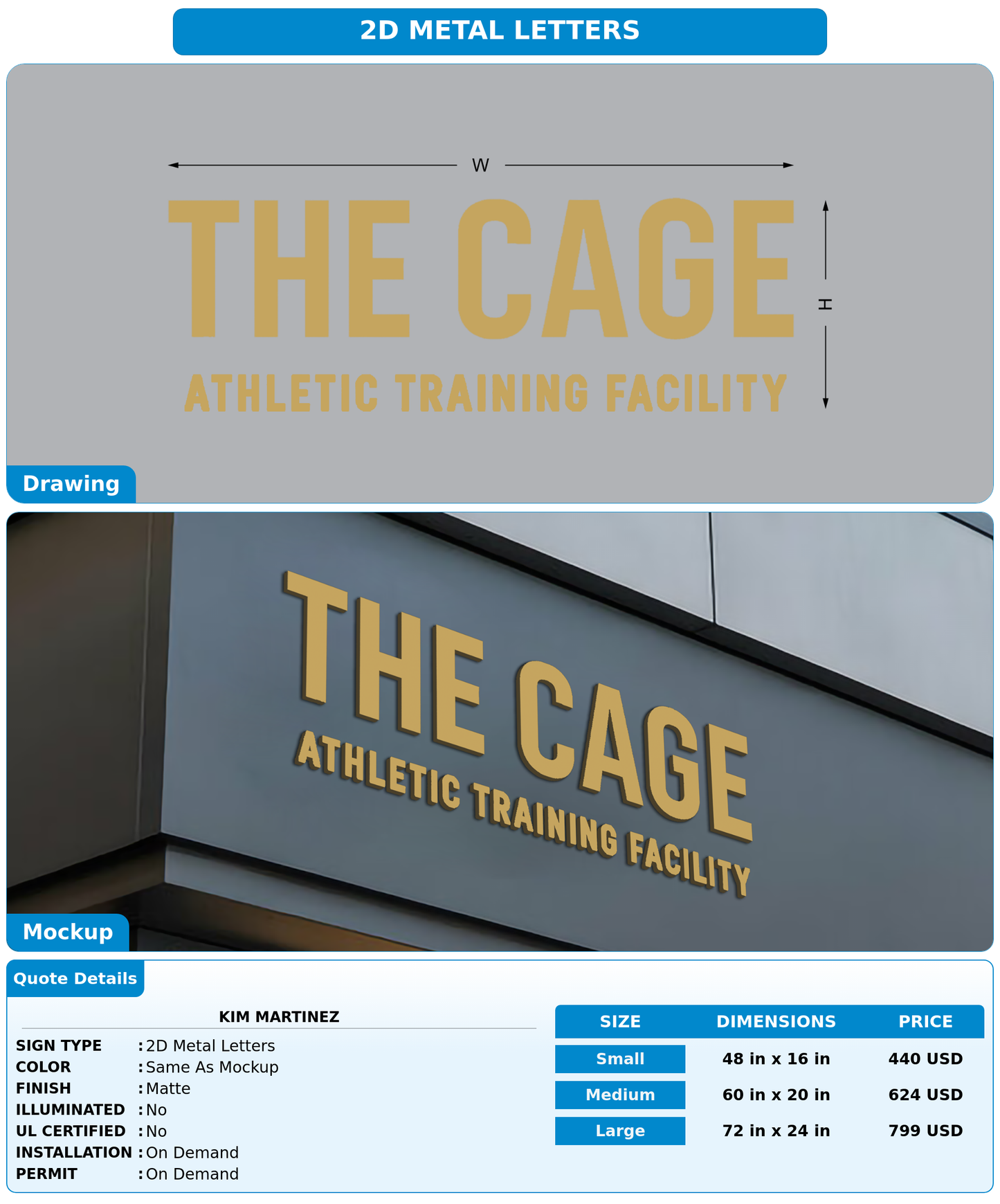 CUSTOM MOCKUP SIGN FOR Kim Martinez