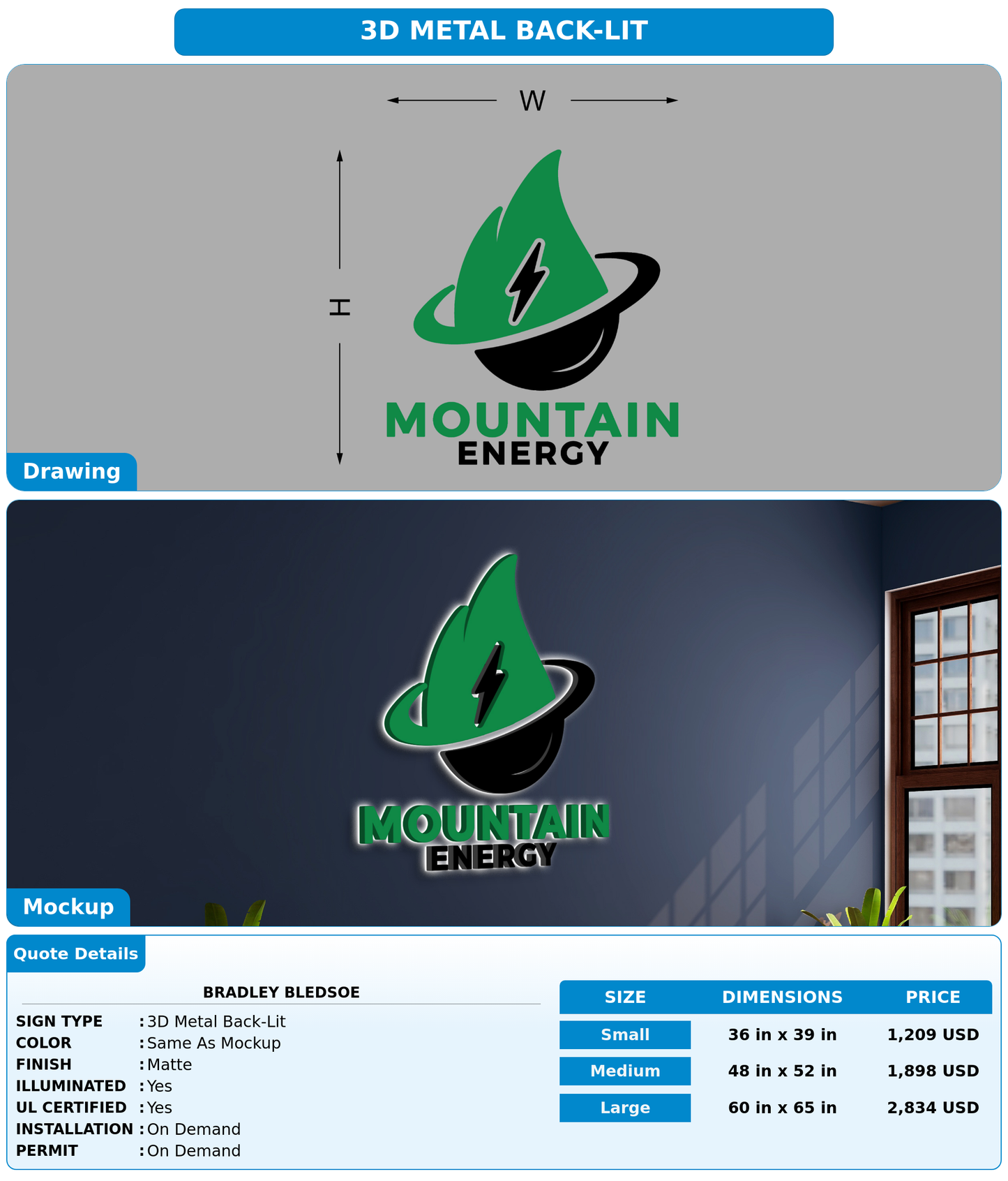 CUSTOM MOCKUP SIGN FOR Bradley Bledsoe