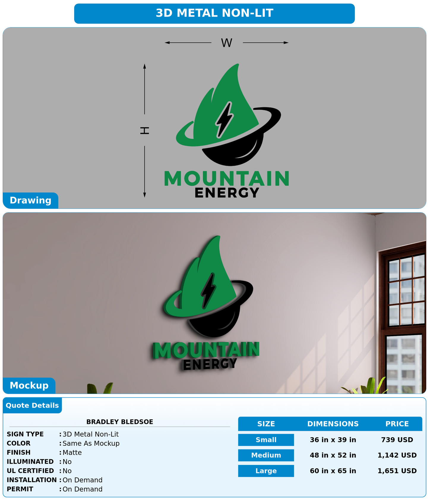 CUSTOM MOCKUP SIGN FOR Bradley Bledsoe