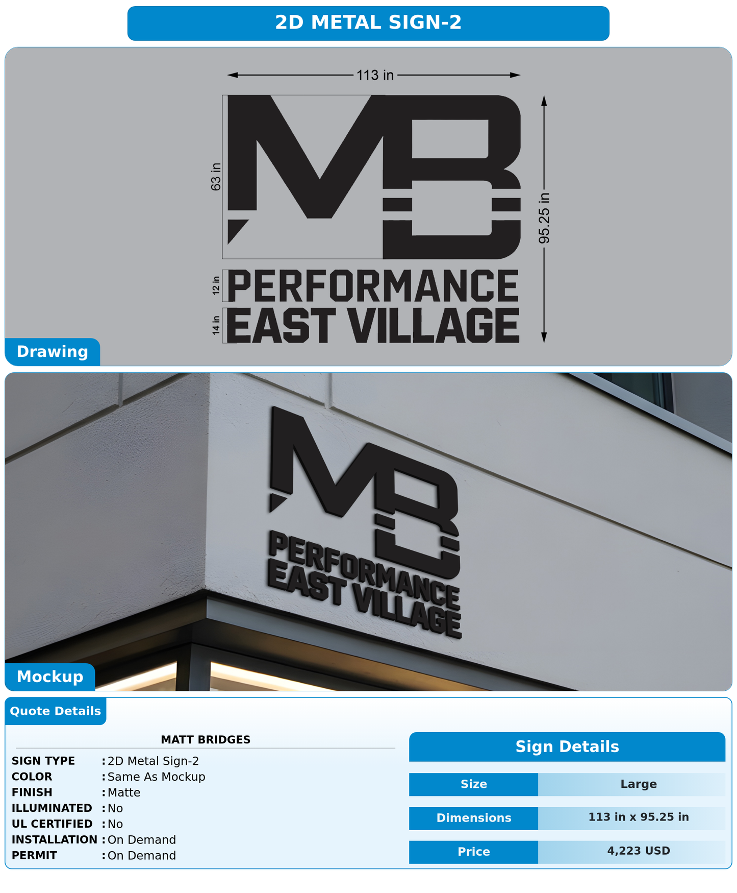 CUSTOM MOCKUP SIGN FOR Matt Bridges