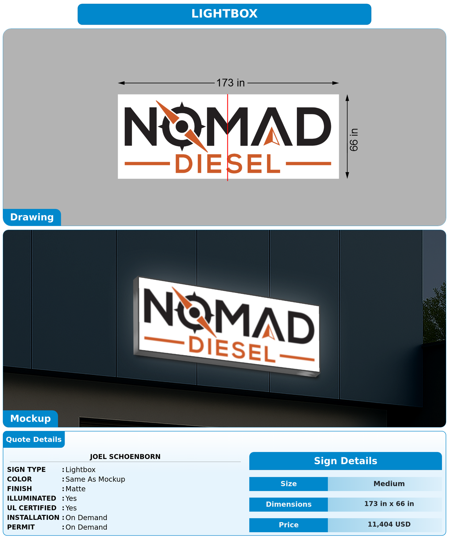 CUSTOM MOCKUP SIGN FOR Joel Schoenborn