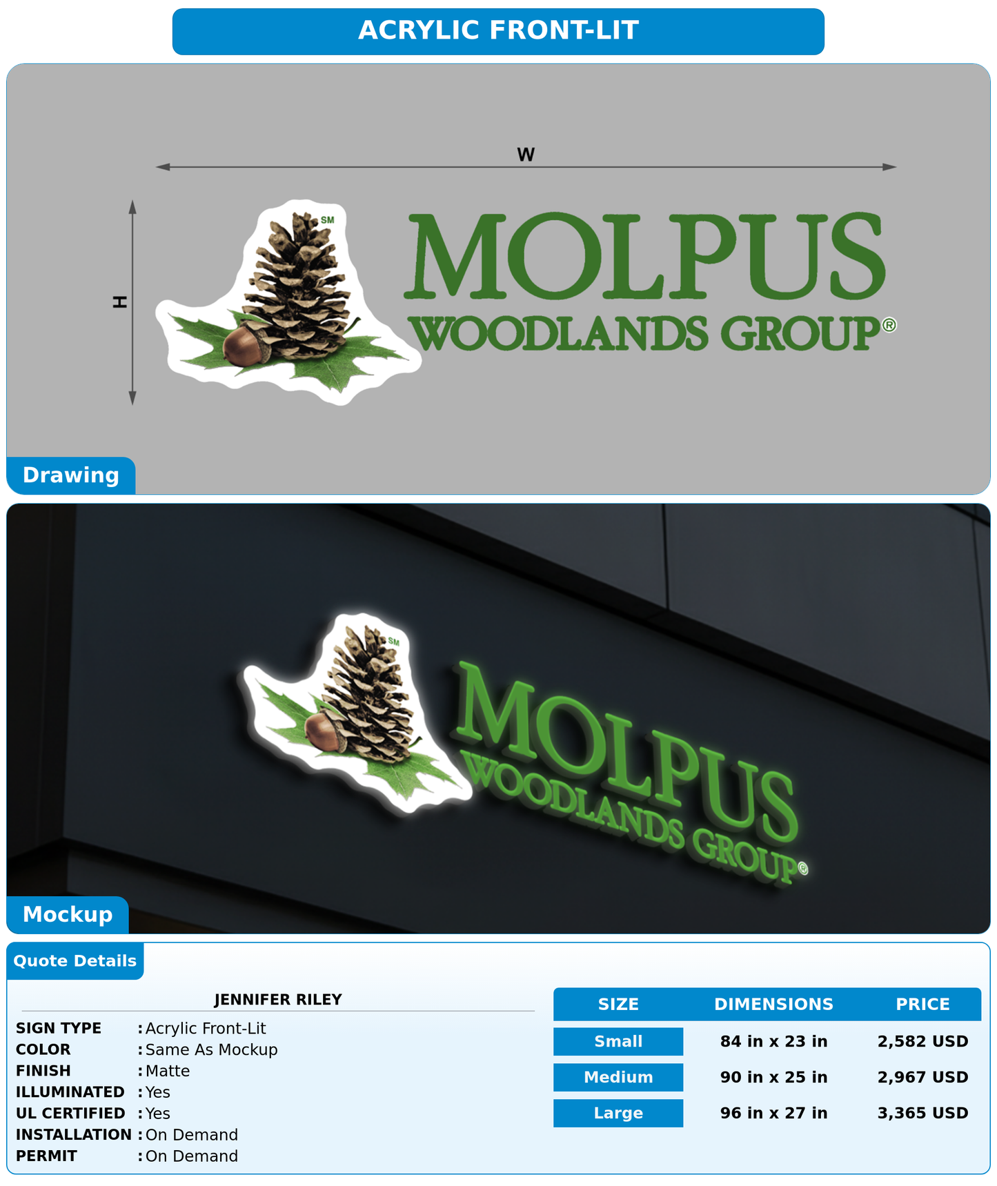 CUSTOM MOCKUP SIGN FOR Jennifer Riley