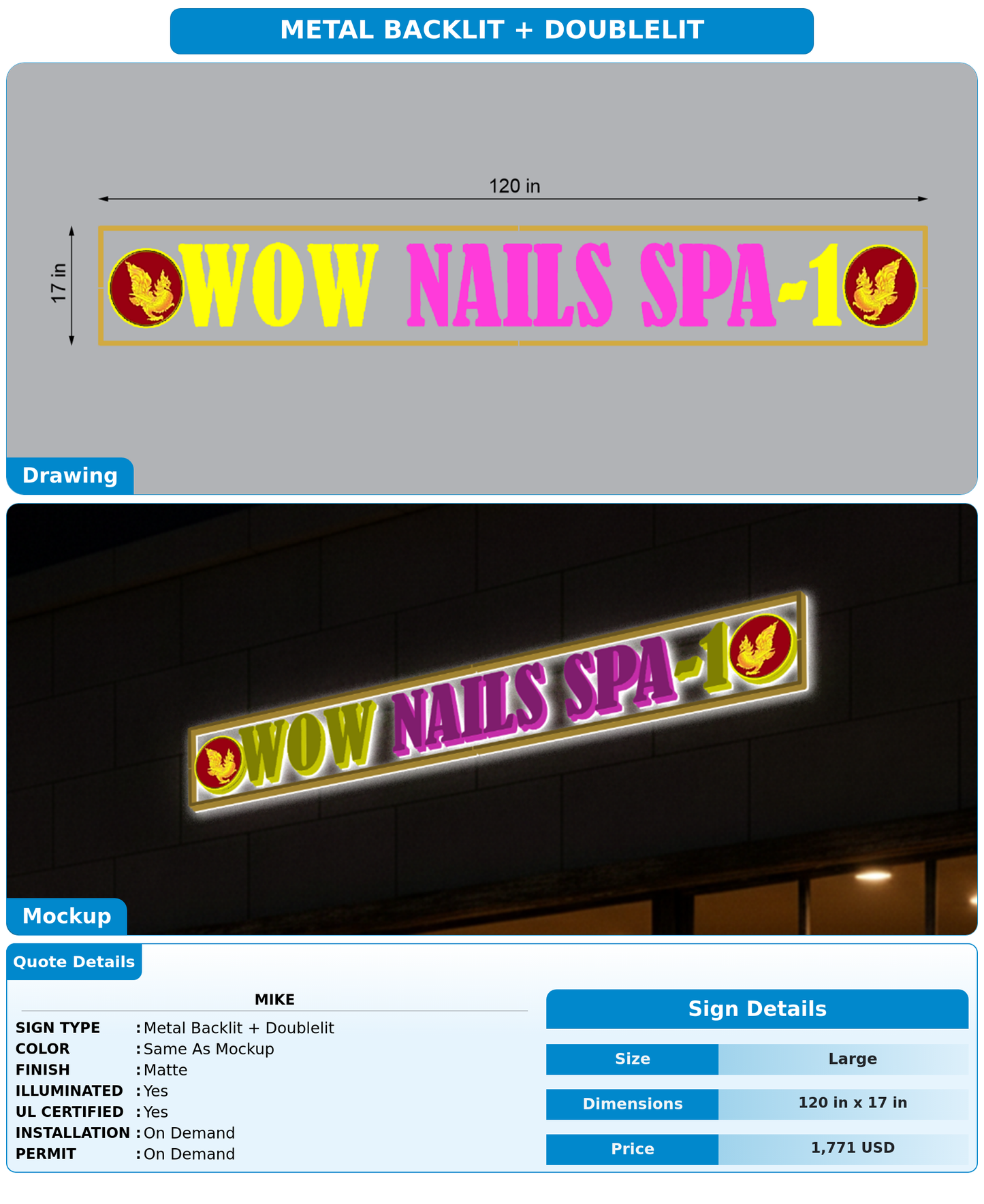 CUSTOM MOCKUP SIGN FOR Mike