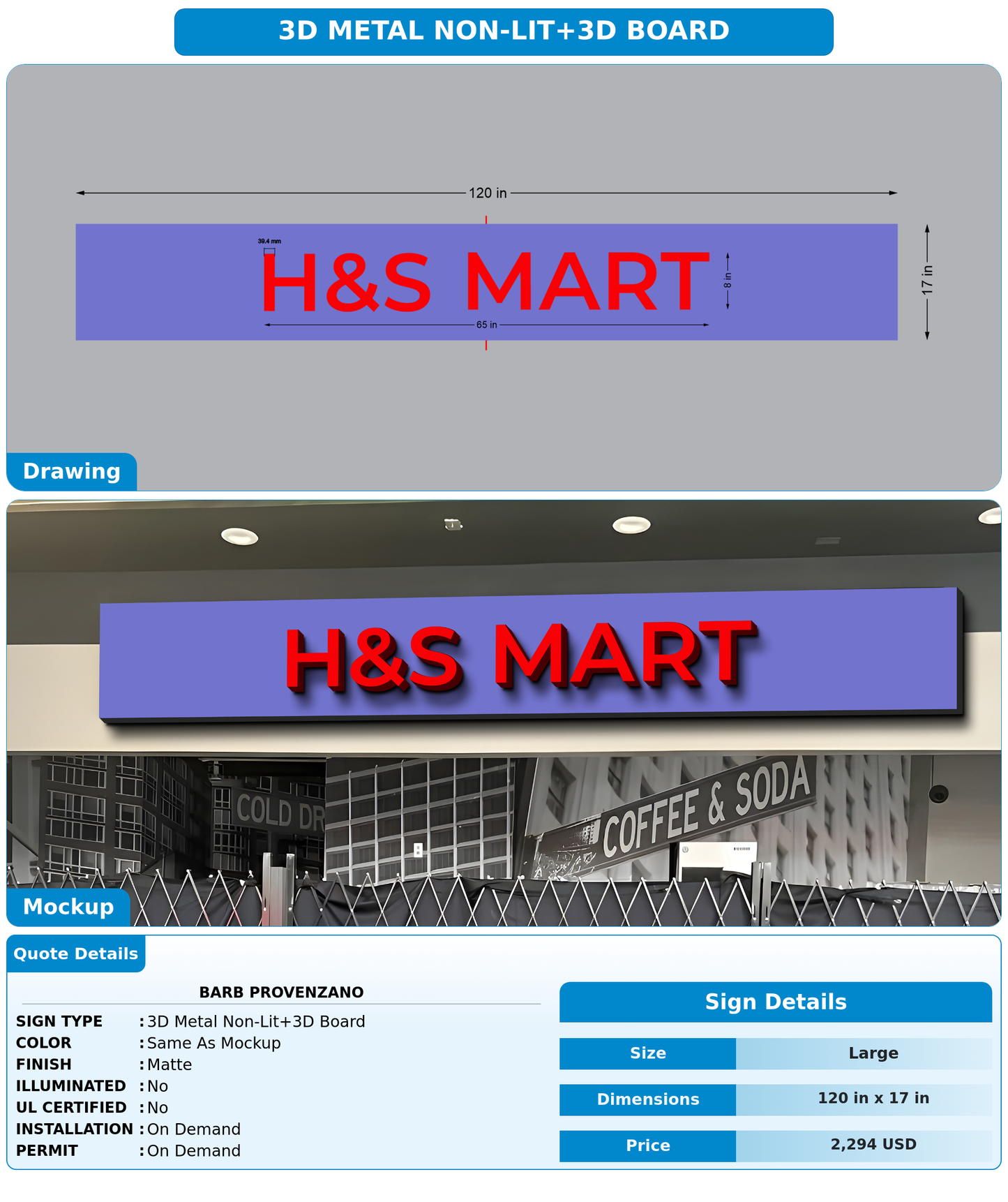CUSTOM MOCKUP SIGN FOR Barb Provenzano