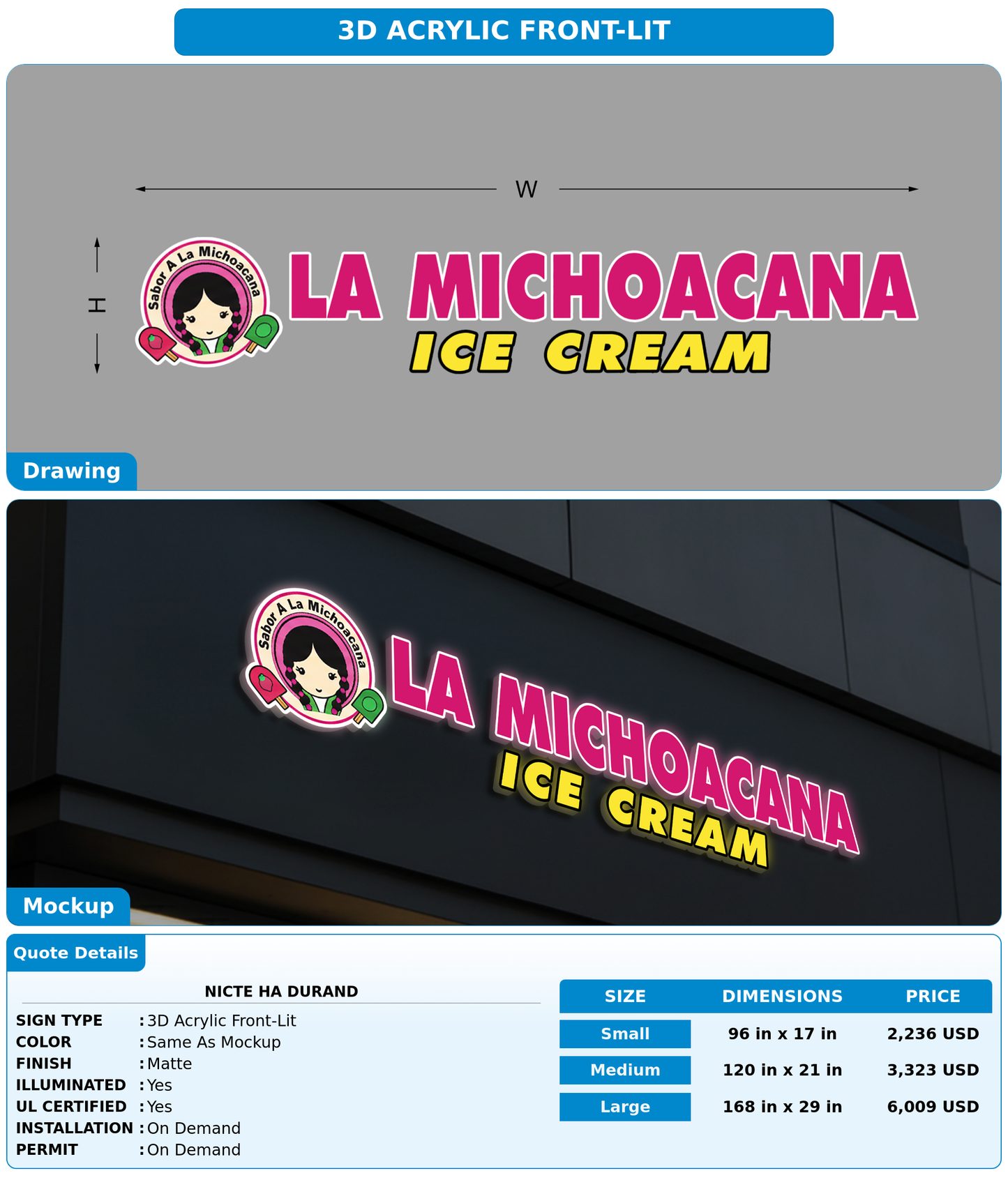 CUSTOM MOCKUP SIGN FOR Nicte ha durand