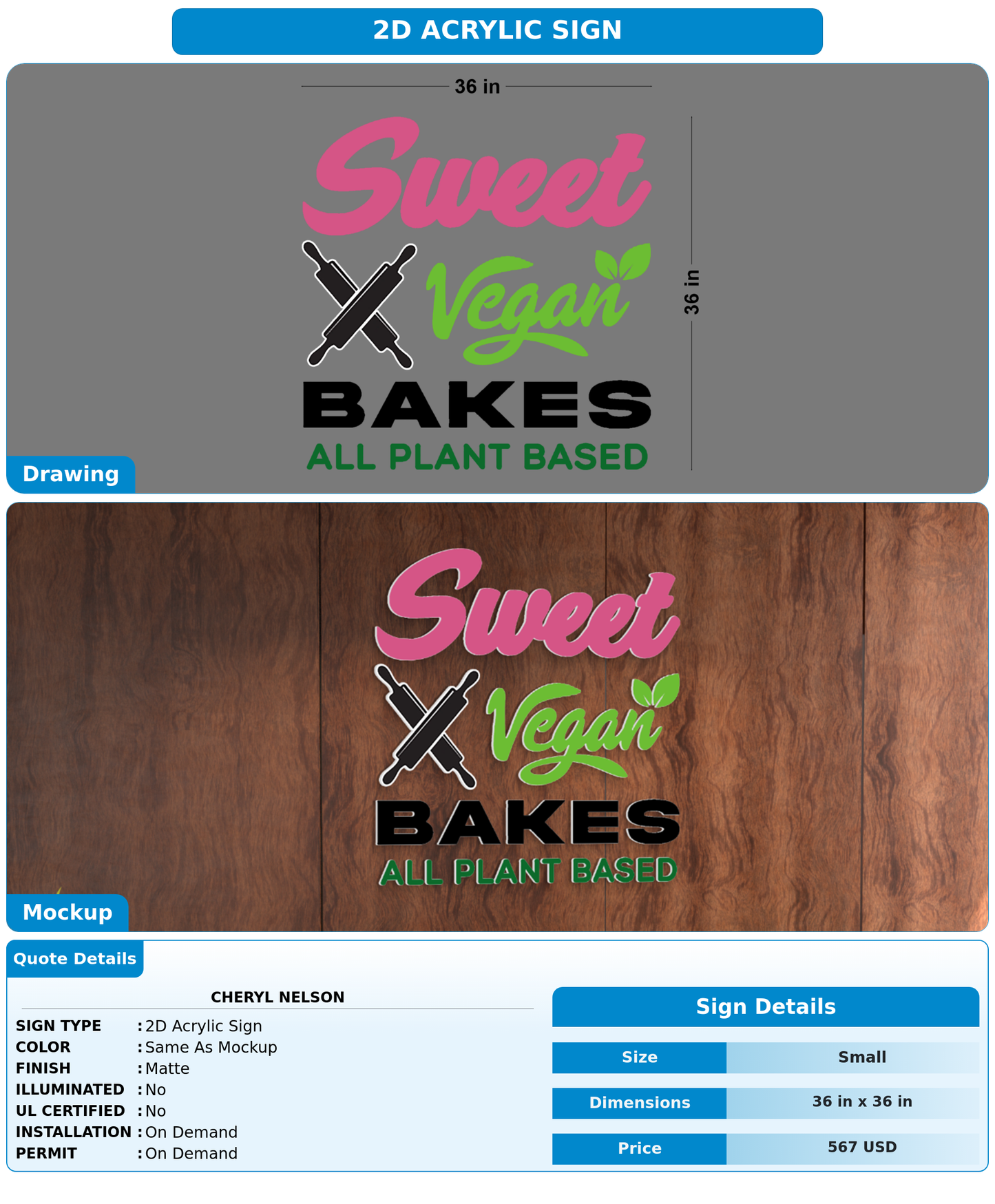 CUSTOM MOCKUP SIGN FOR Cheryl Nelson