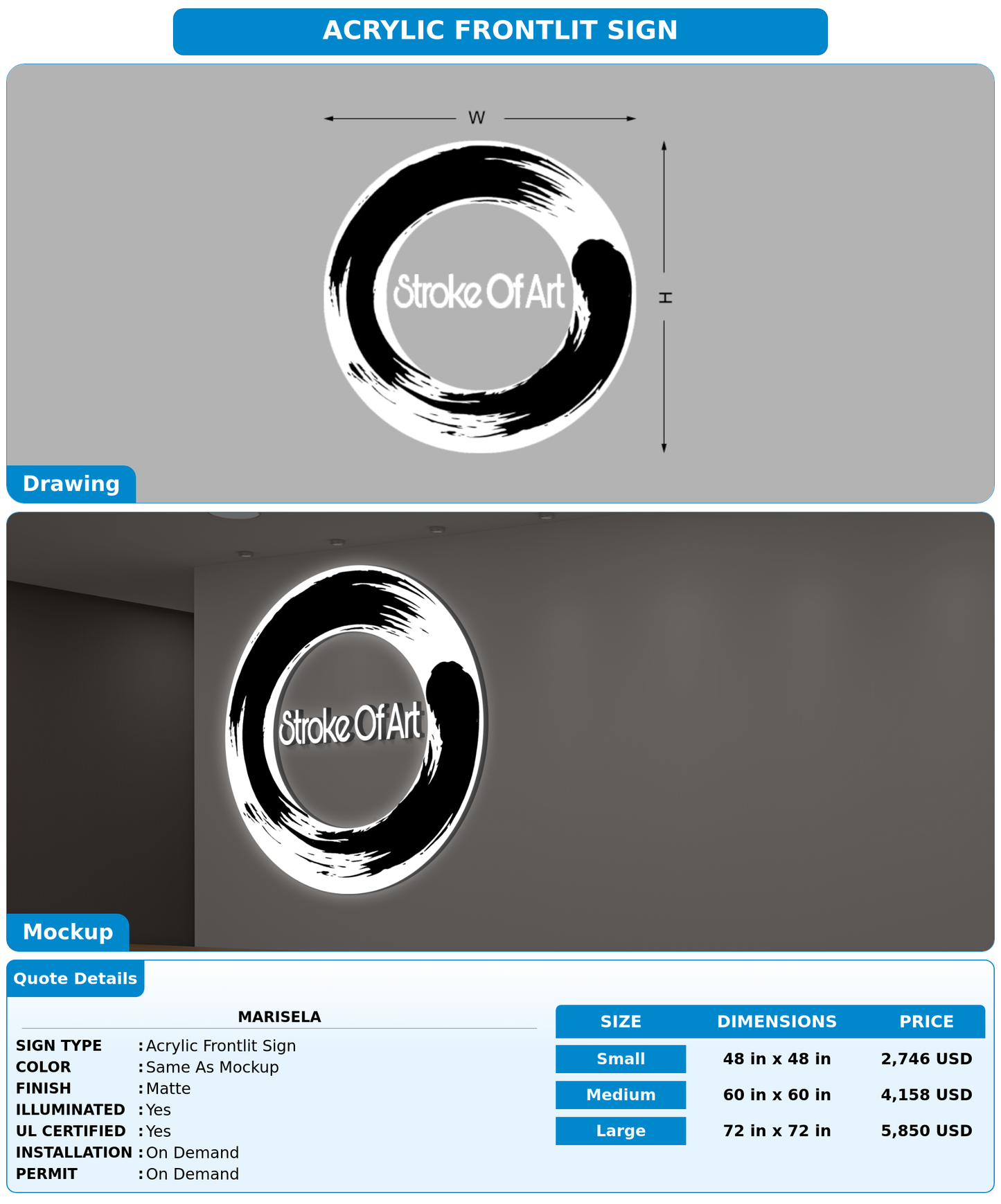 CUSTOM MOCKUP SIGN FOR Marisela