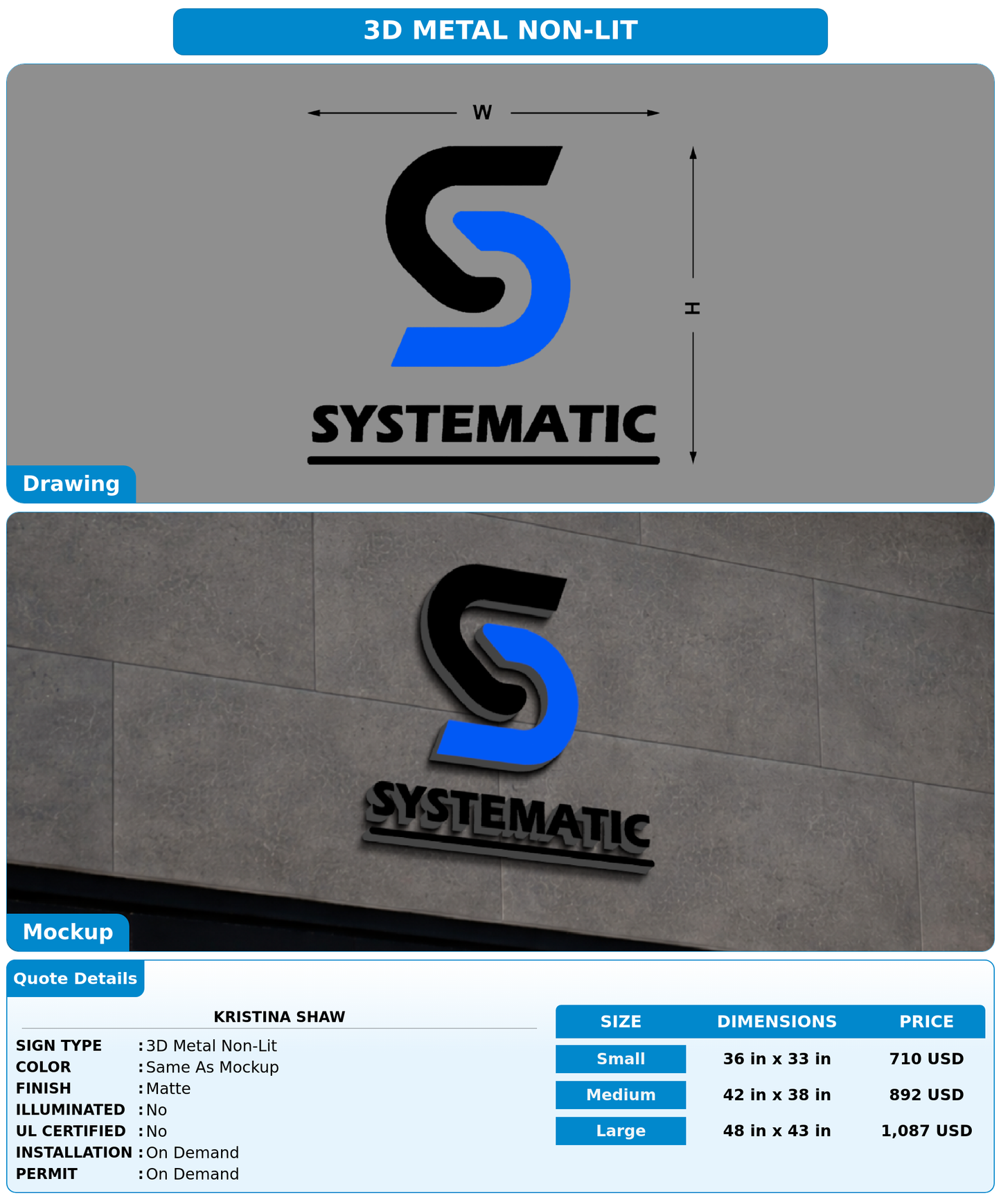 CUSTOM MOCKUP SIGN FOR Kristina Shaw