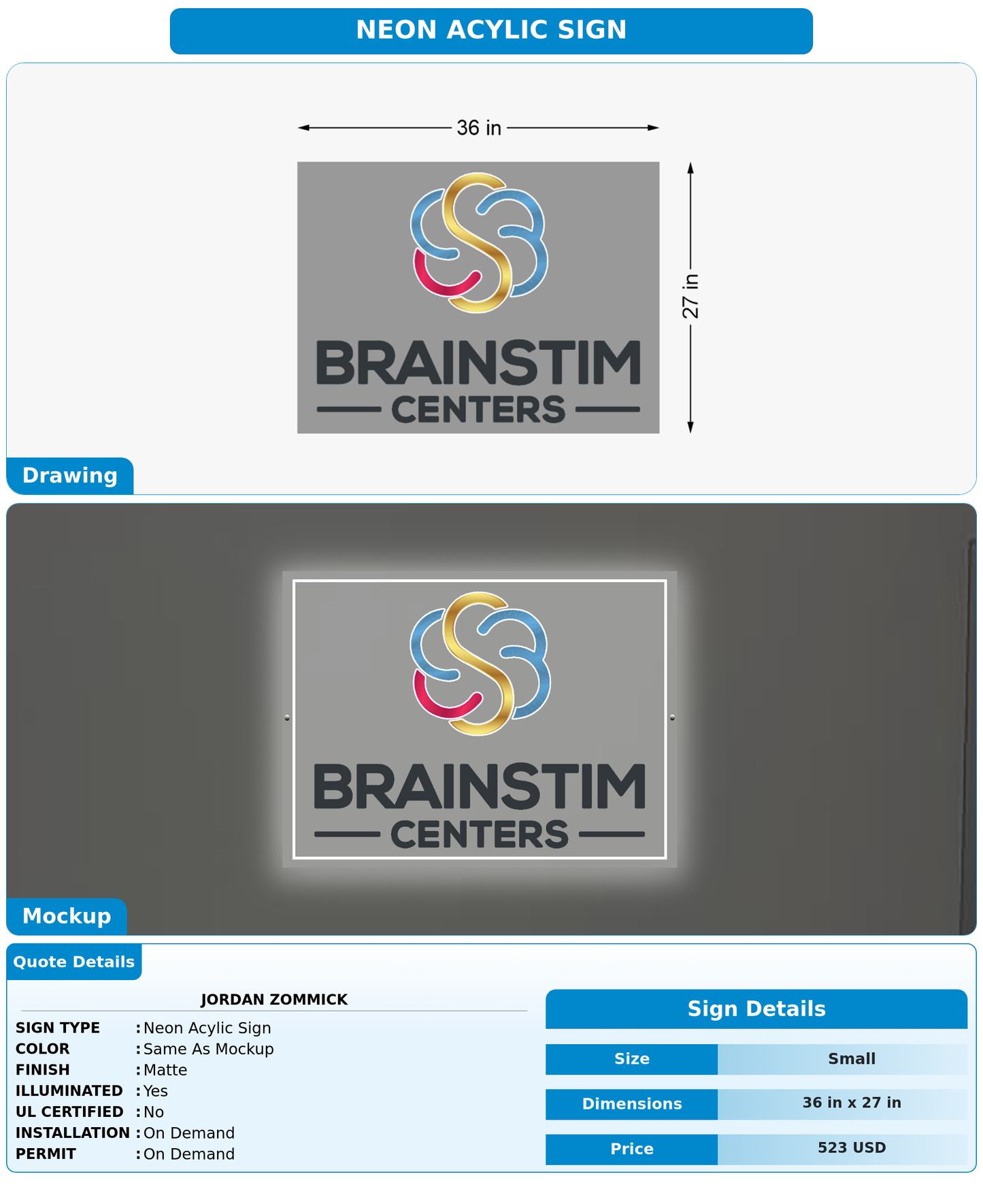 CUSTOM MOCKUP SIGN FOR Jordan Zommick