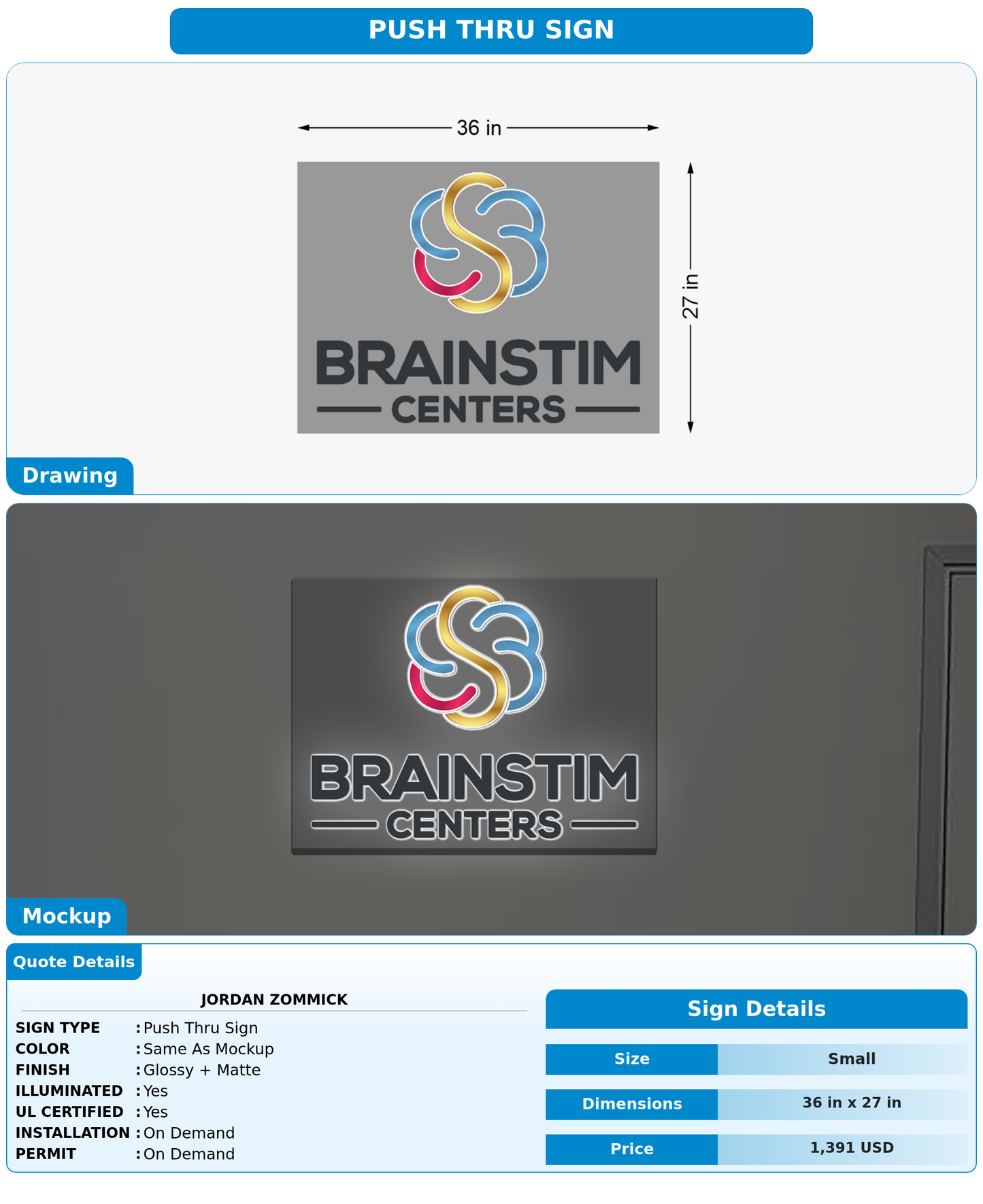 CUSTOM MOCKUP SIGN FOR Jordan Zommick