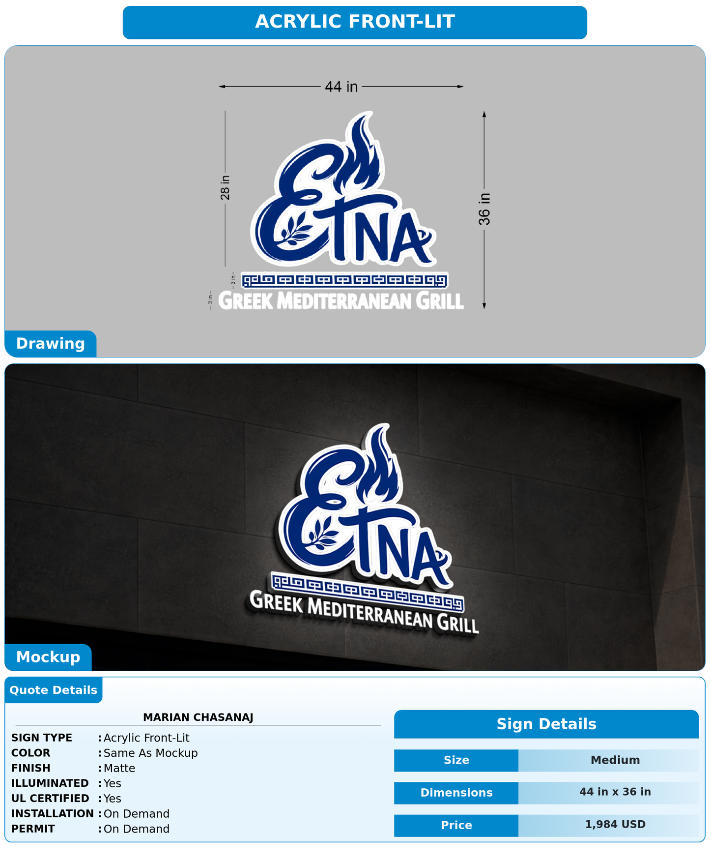 CUSTOM MOCKUP SIGN FOR Marian Chasanaj