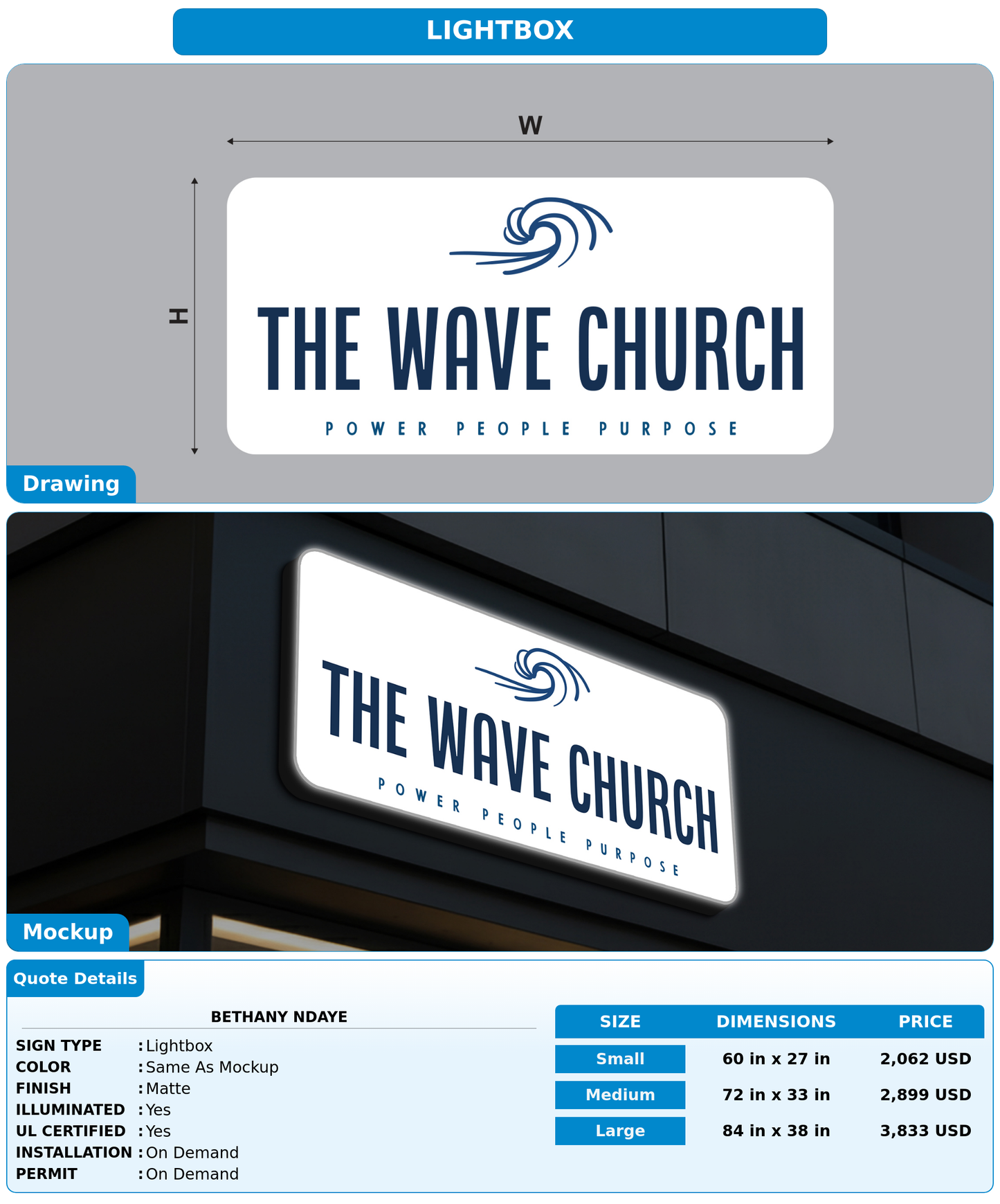 CUSTOM MOCKUP SIGN FOR Bethany Ndaye