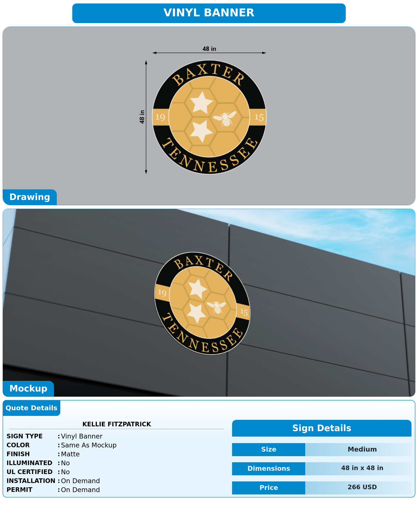 CUSTOM MOCKUP SIGN FOR Kellie Fitzpatrick