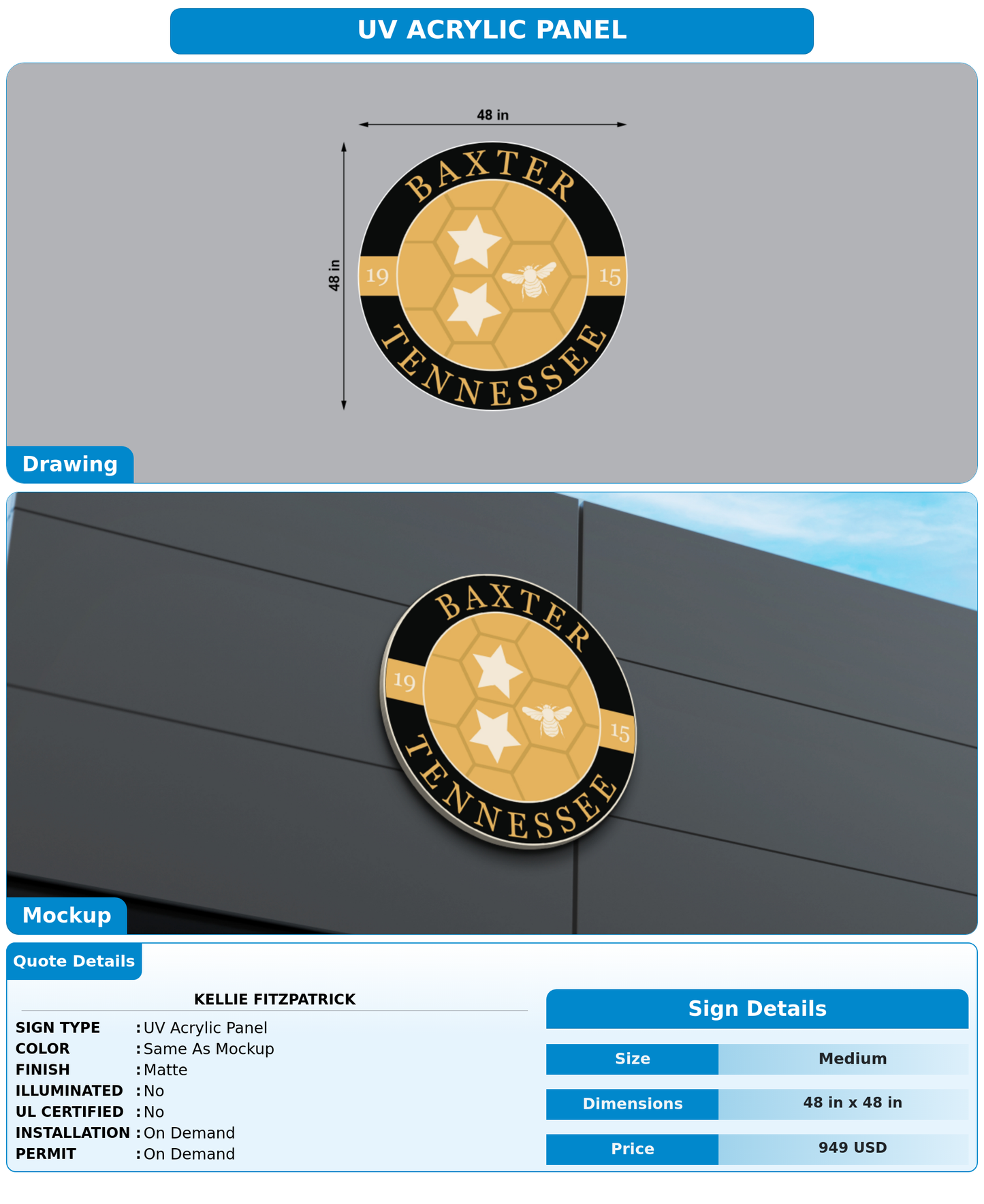 CUSTOM MOCKUP SIGN FOR Kellie Fitzpatrick