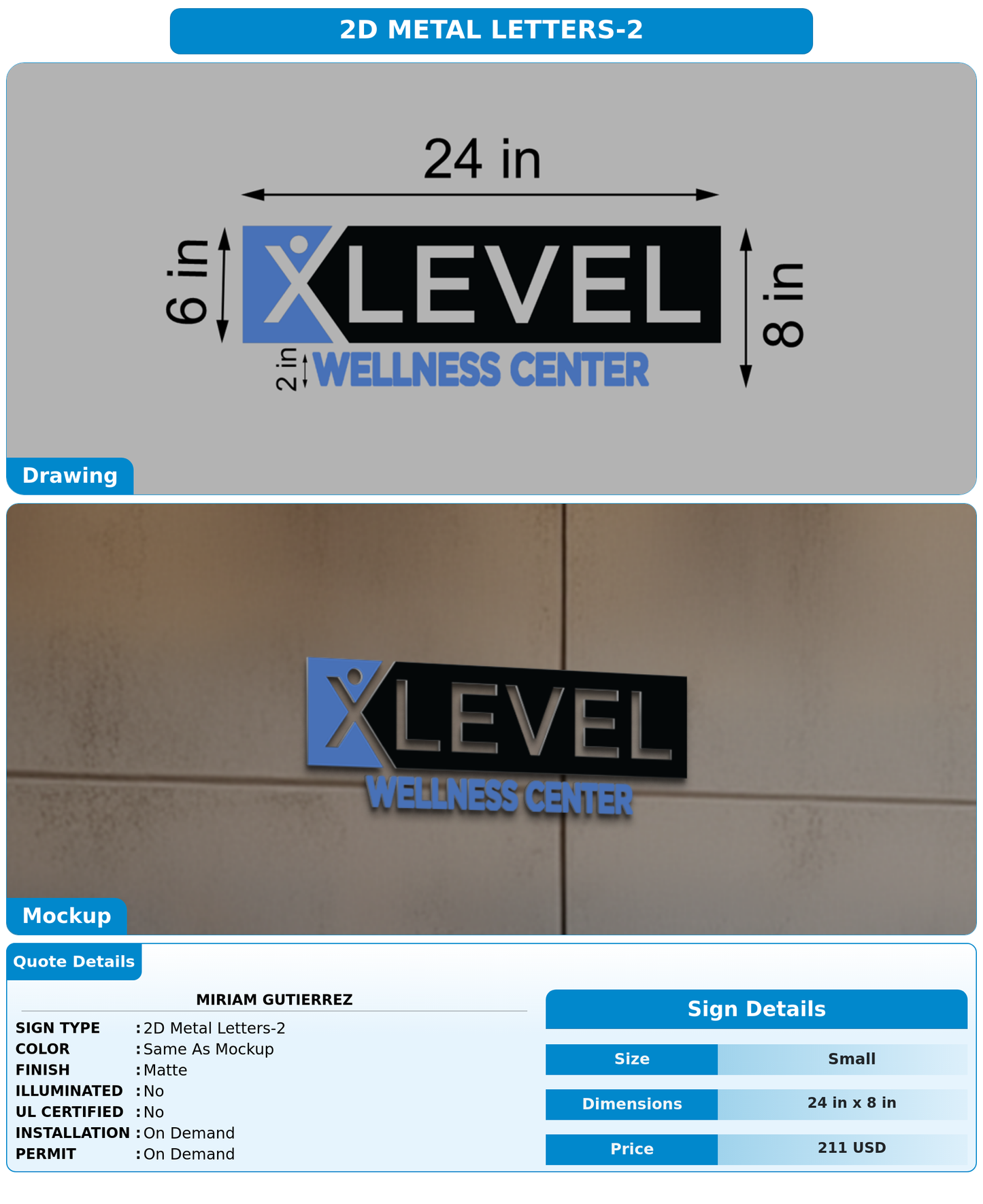 CUSTOM MOCKUP SIGN FOR MIRIAM GUTIERREZ