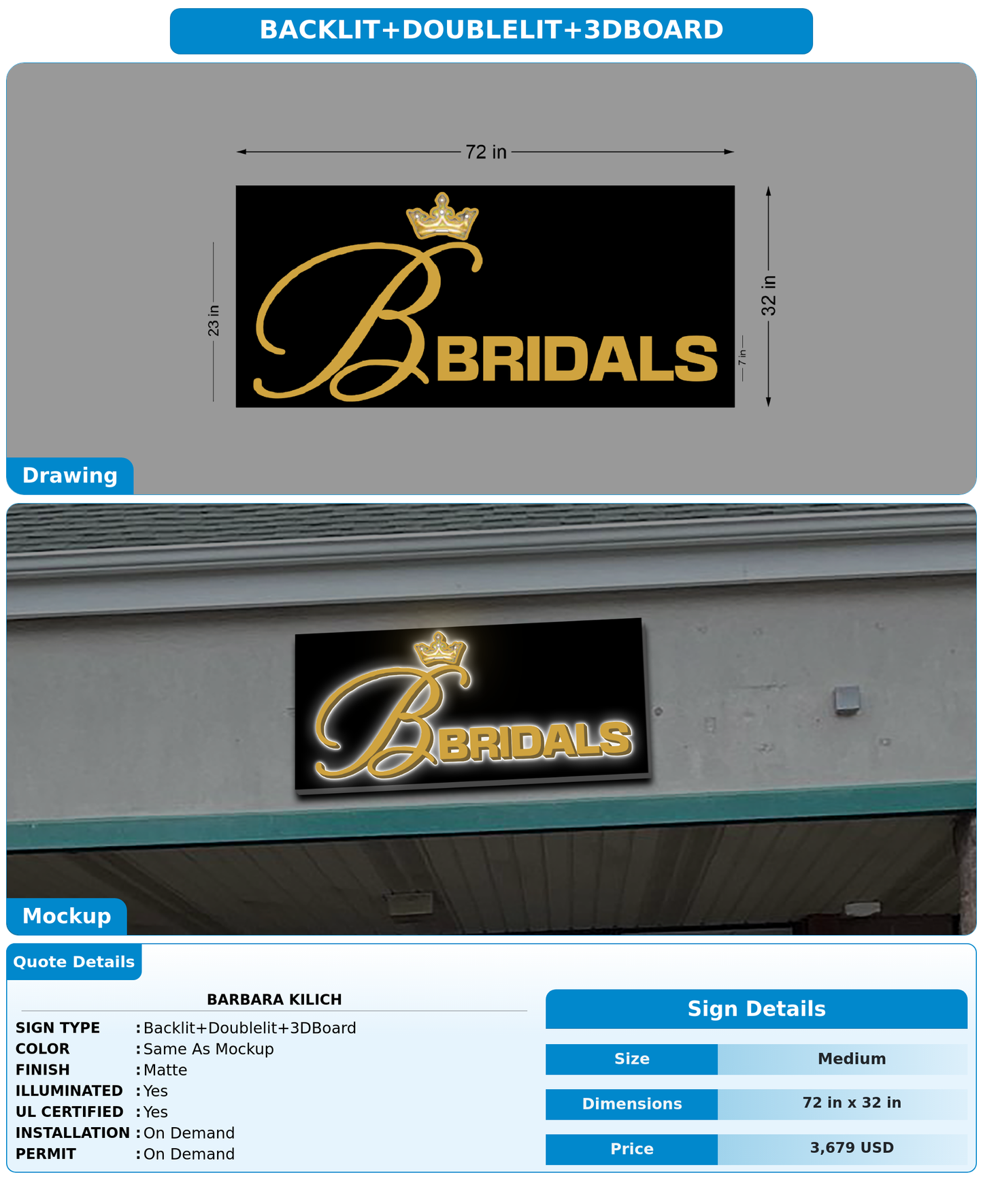 CUSTOM MOCKUP SIGN FOR Barbara Kilich