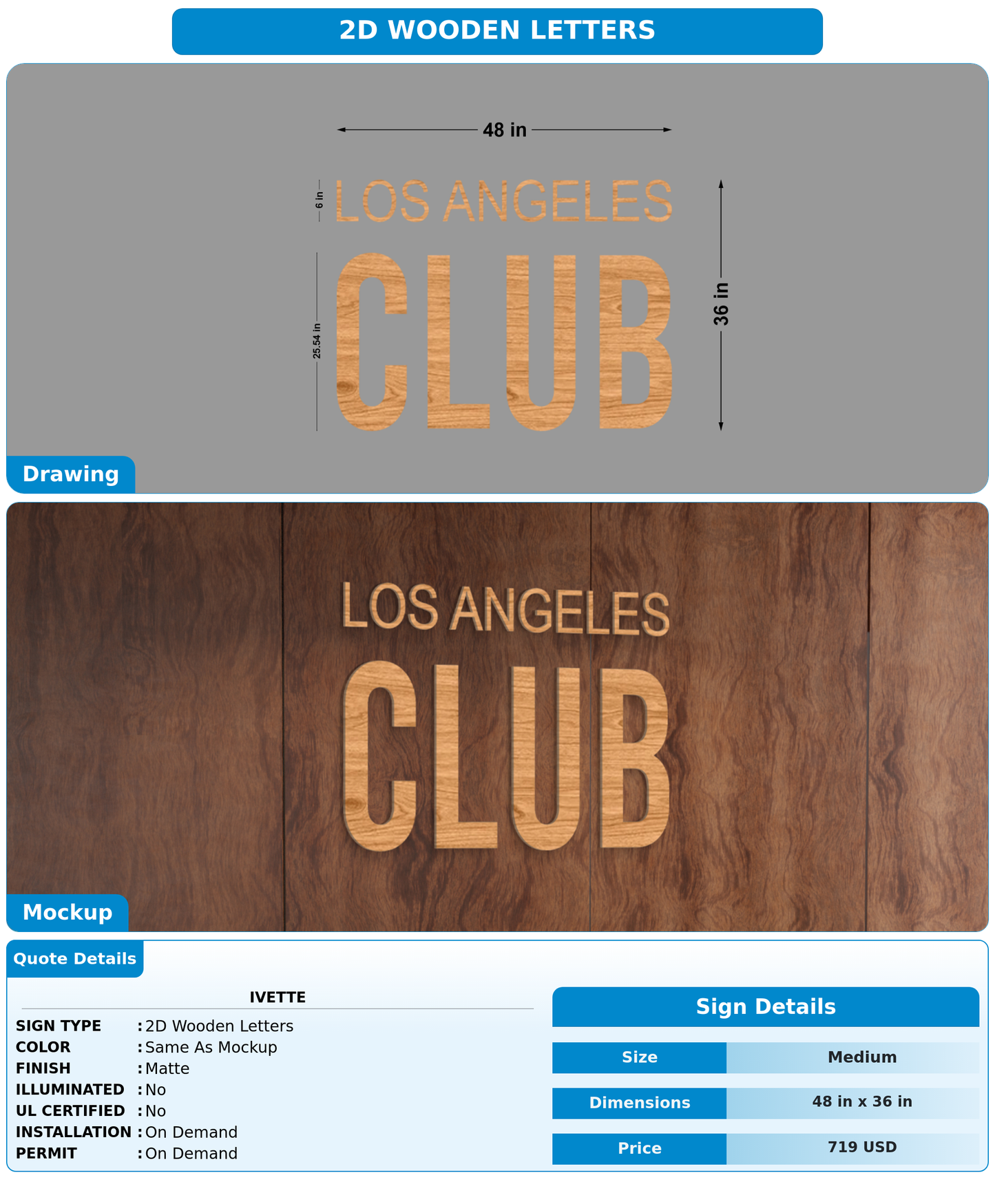 CUSTOM MOCKUP SIGN FOR Ivette