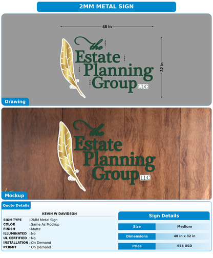 CUSTOM MOCKUP SIGN FOR Kevin W Davidson