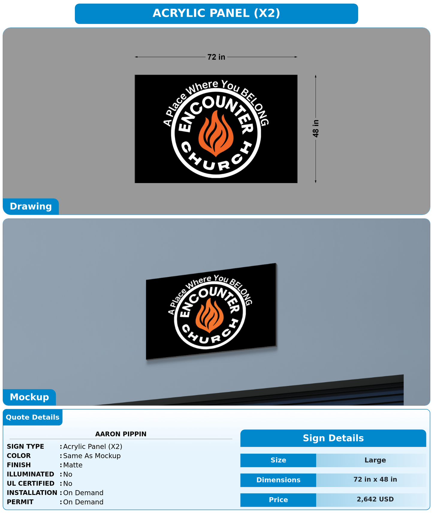 CUSTOM MOCKUP SIGN FOR Aaron Pippin