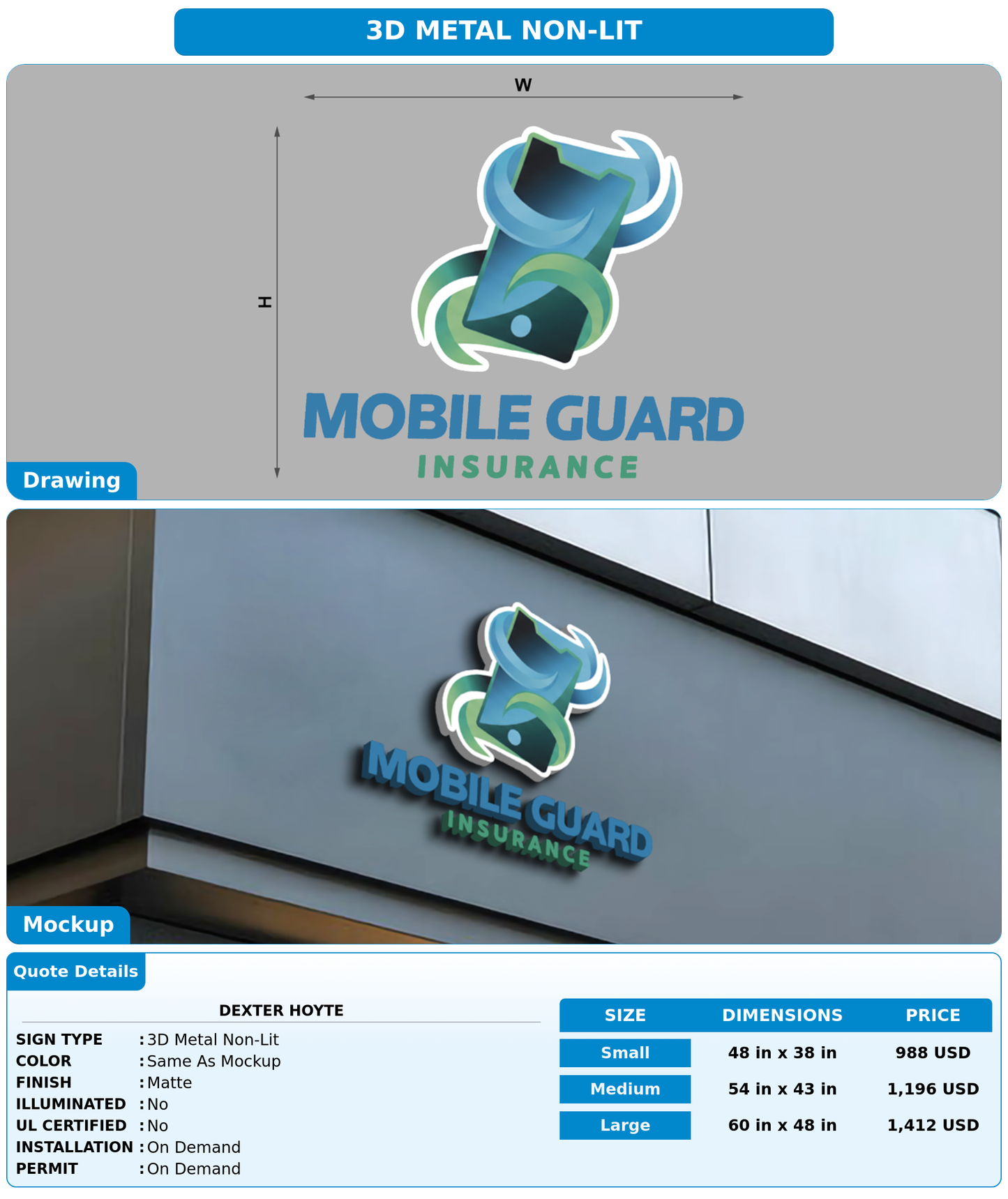CUSTOM MOCKUP SIGN FOR Dexter Hoyte