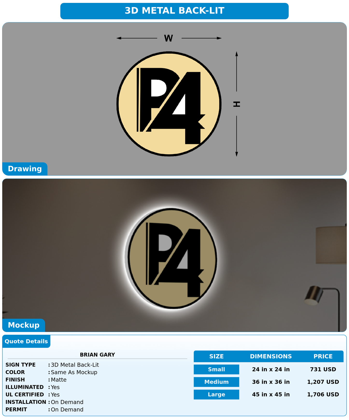 CUSTOM MOCKUP SIGN FOR Brian Gary