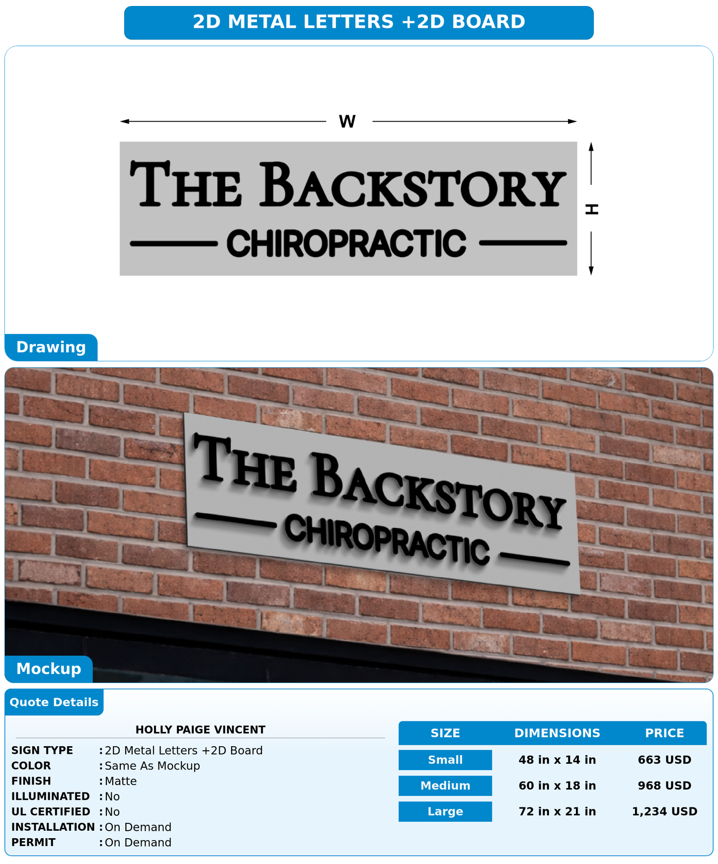 CUSTOM MOCKUP SIGN FOR Holly Paige Vincent