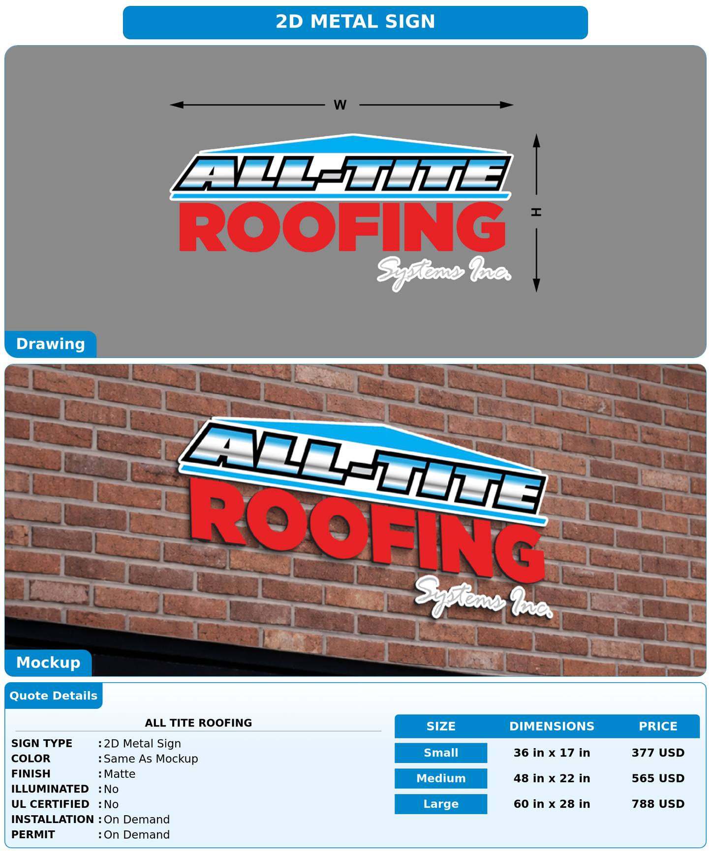 CUSTOM MOCKUP SIGN FOR All Tite Roofing