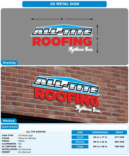 CUSTOM MOCKUP SIGN FOR All Tite Roofing