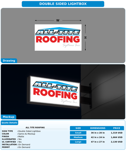 CUSTOM MOCKUP SIGN FOR All Tite Roofing