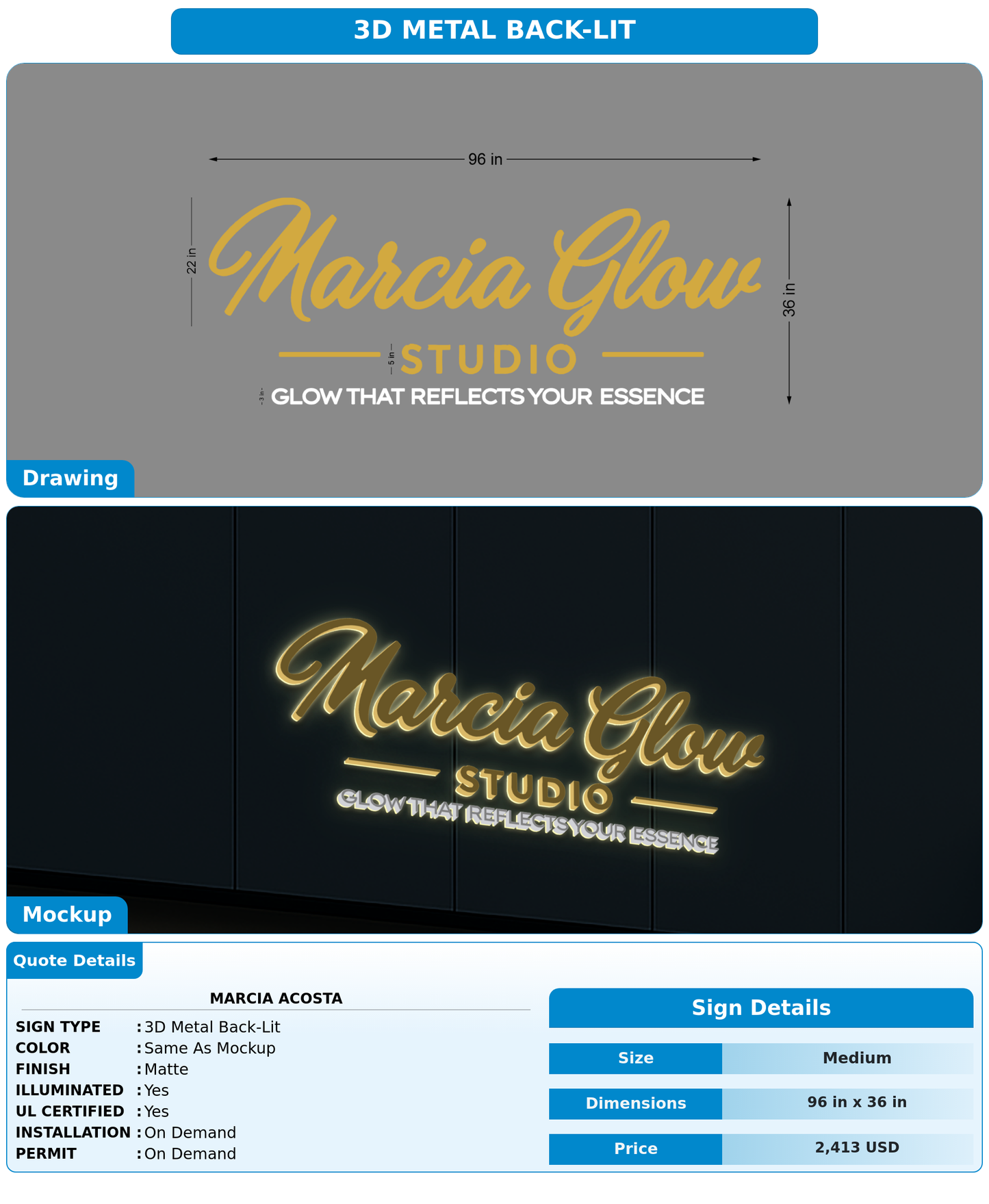 CUSTOM MOCKUP SIGN FOR marcia acosta