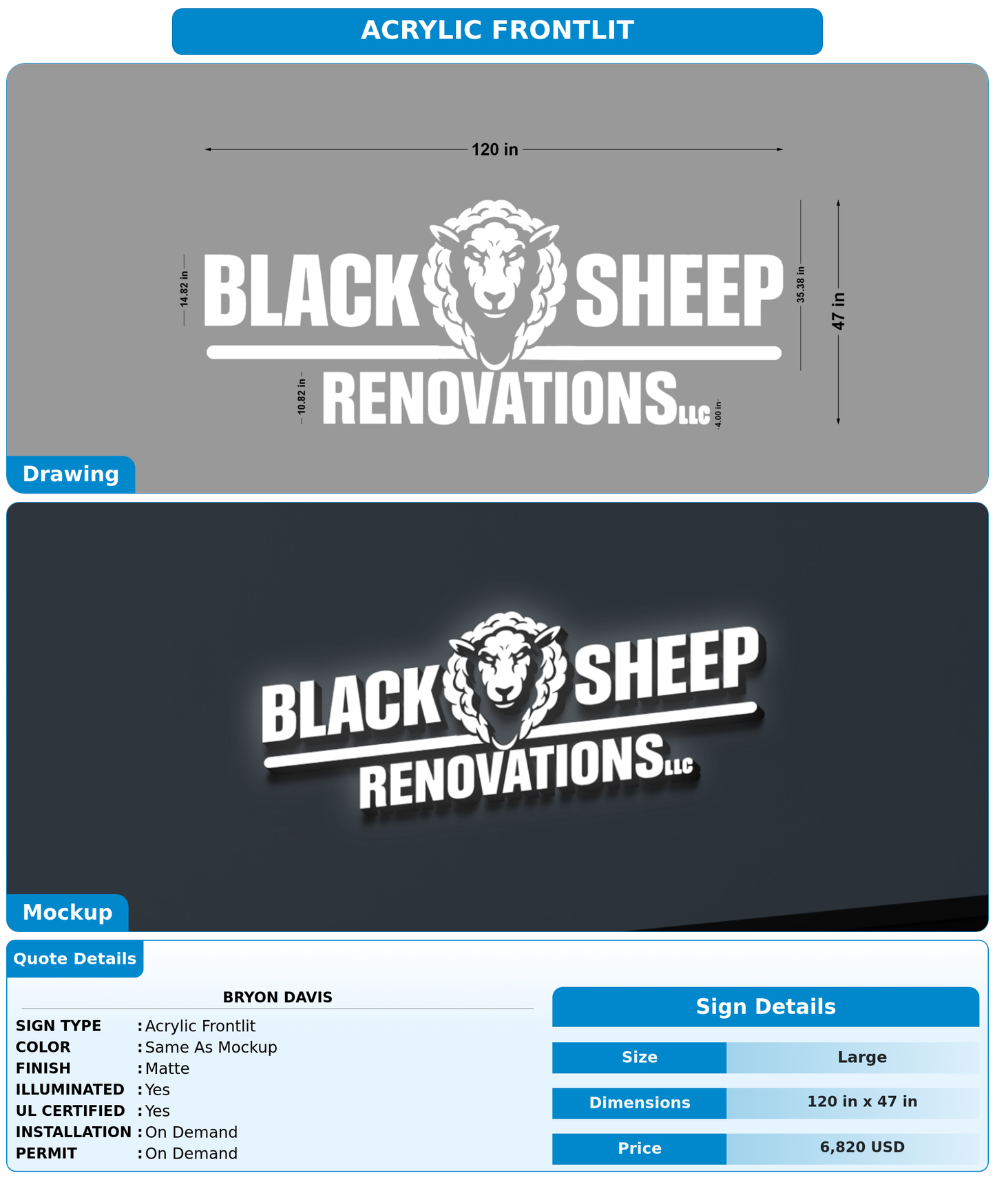 CUSTOM MOCKUP SIGN FOR Bryon Davis