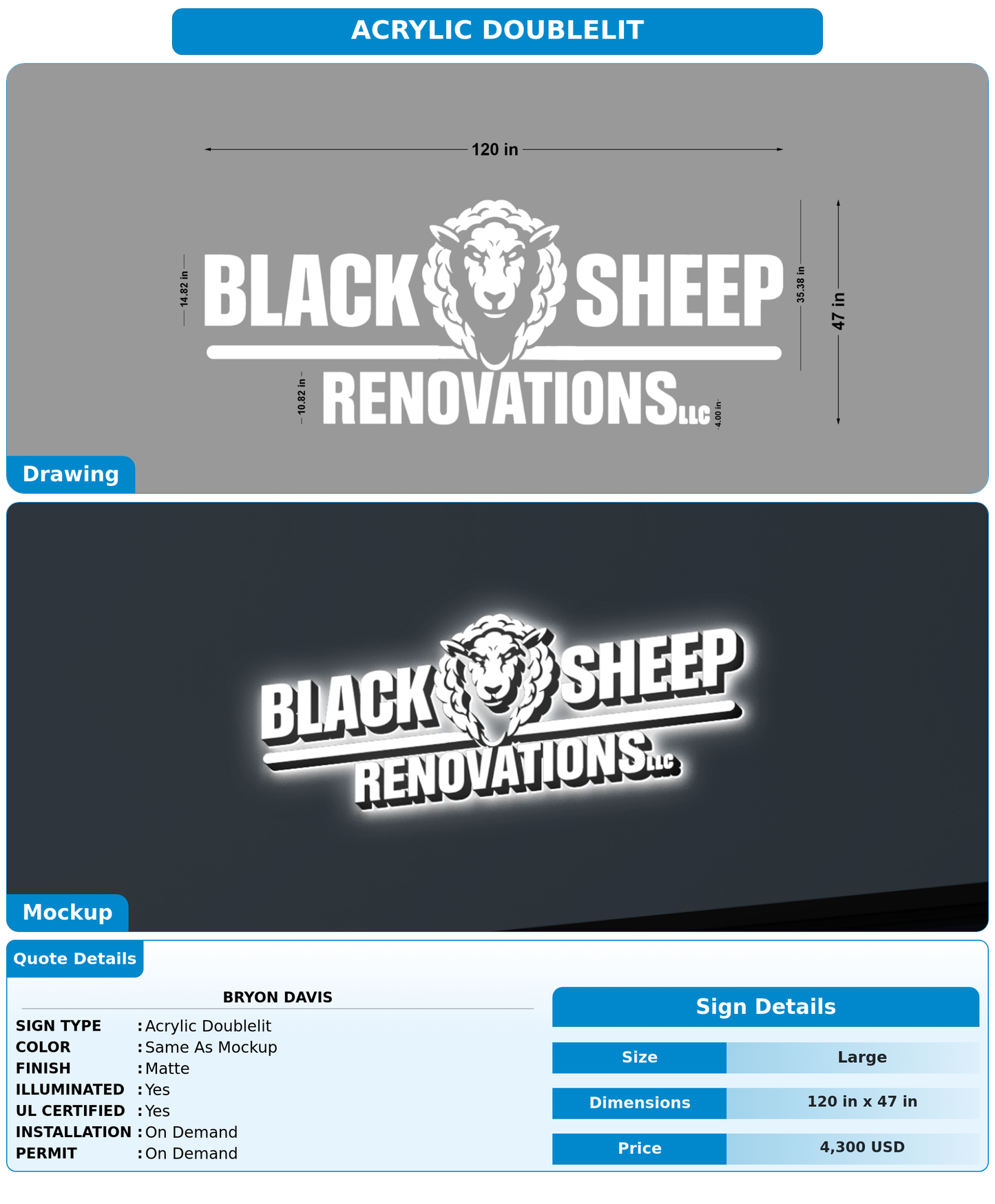 CUSTOM MOCKUP SIGN FOR Bryon Davis