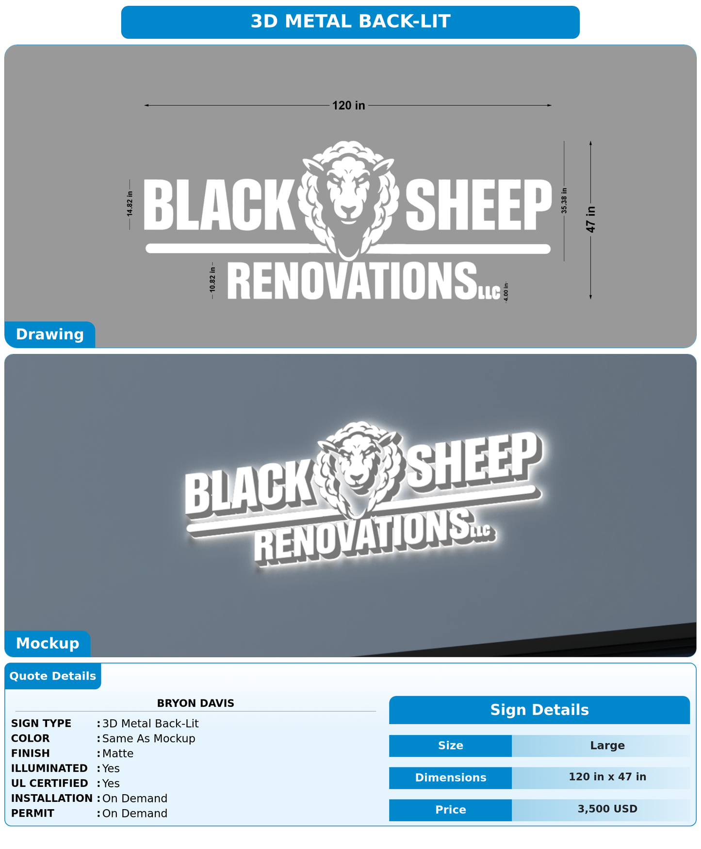 CUSTOM MOCKUP SIGN FOR Bryon Davis