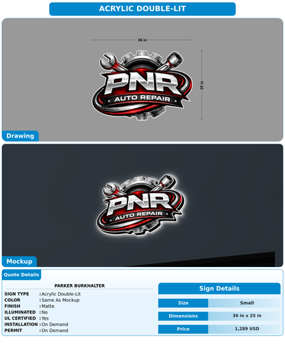 CUSTOM MOCKUP SIGN FOR Parker Burkhalter