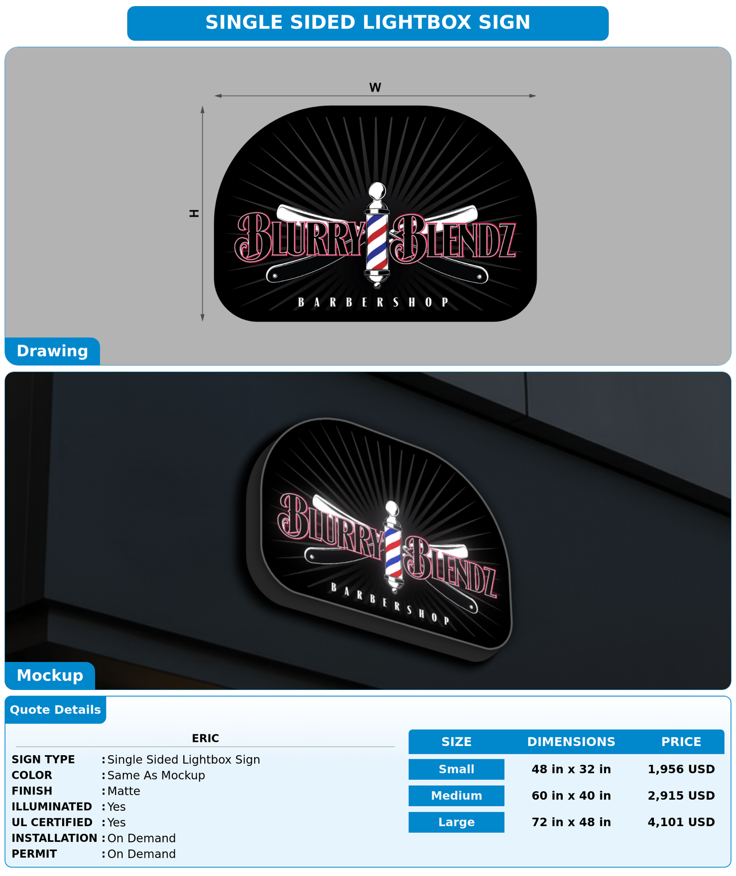 CUSTOM MOCKUP SIGN FOR Eric