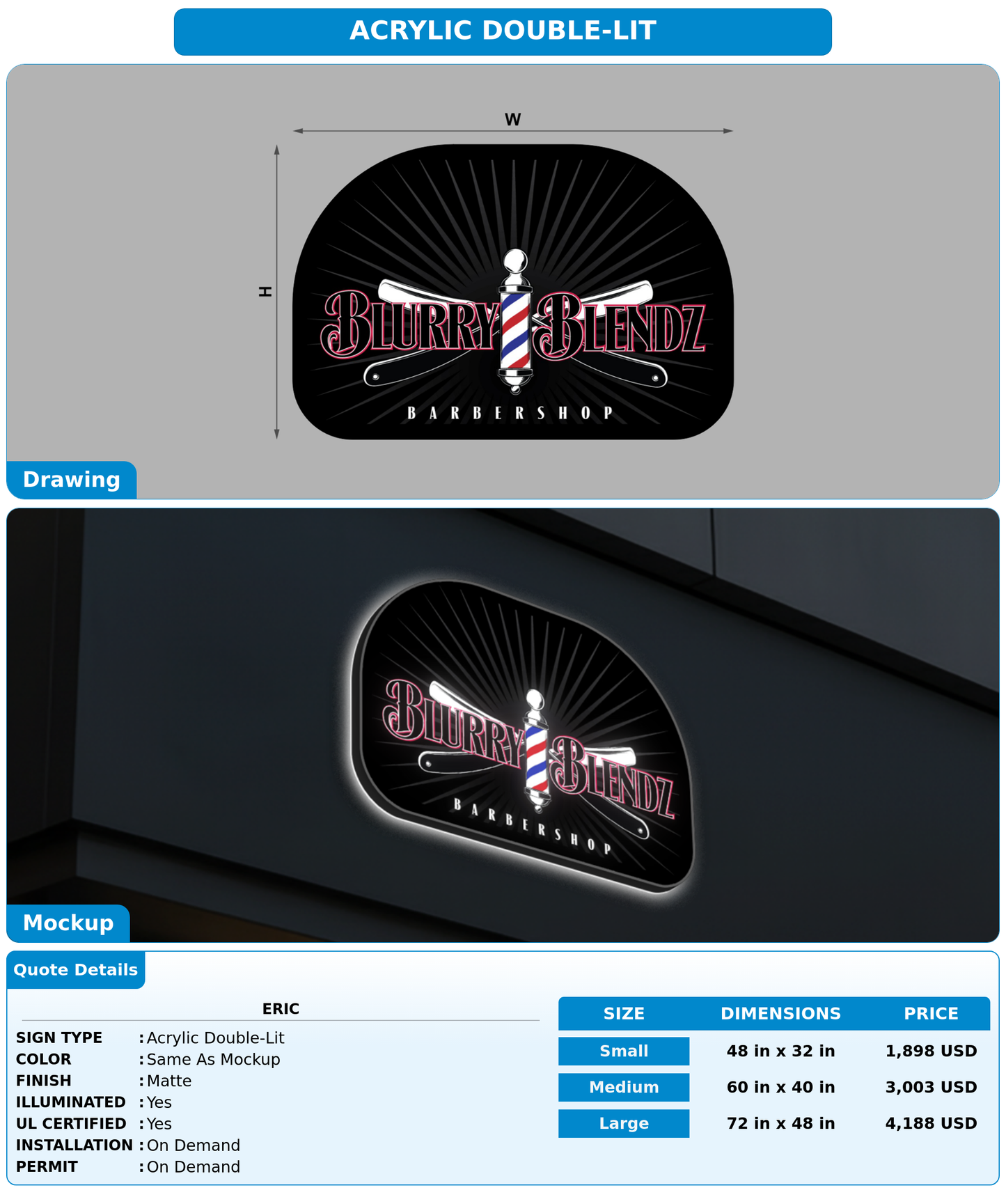 CUSTOM MOCKUP SIGN FOR Eric
