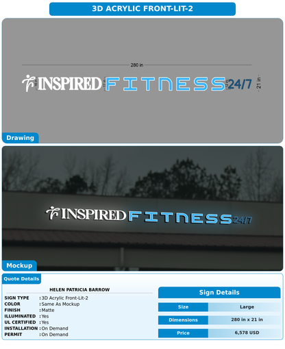 CUSTOM MOCKUP SIGN FOR Helen Patricia Barrow