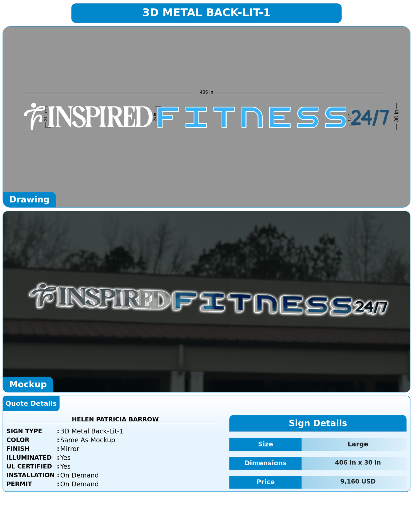 CUSTOM MOCKUP SIGN FOR Helen Patricia Barrow