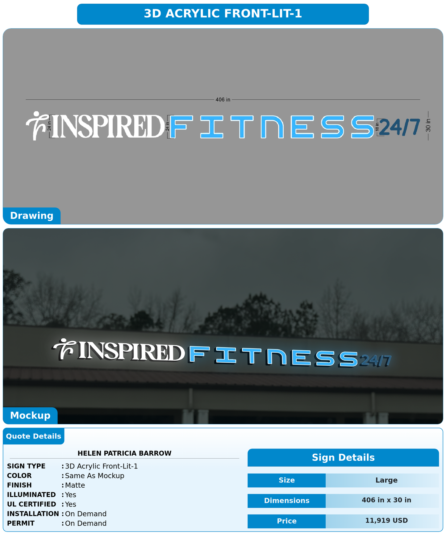CUSTOM MOCKUP SIGN FOR Helen Patricia Barrow