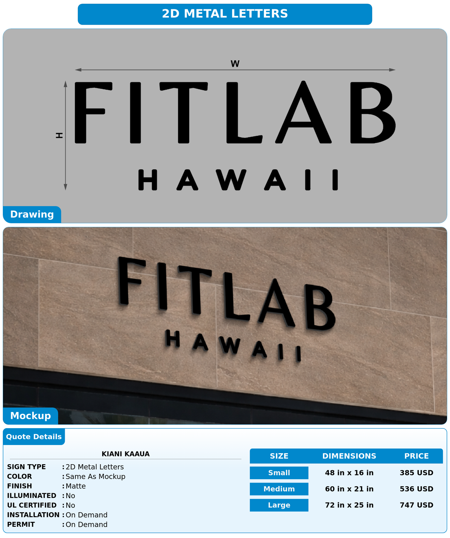 CUSTOM MOCKUP SIGN FOR Kiani Kaaua