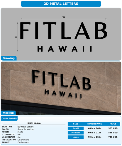 CUSTOM MOCKUP SIGN FOR Kiani Kaaua